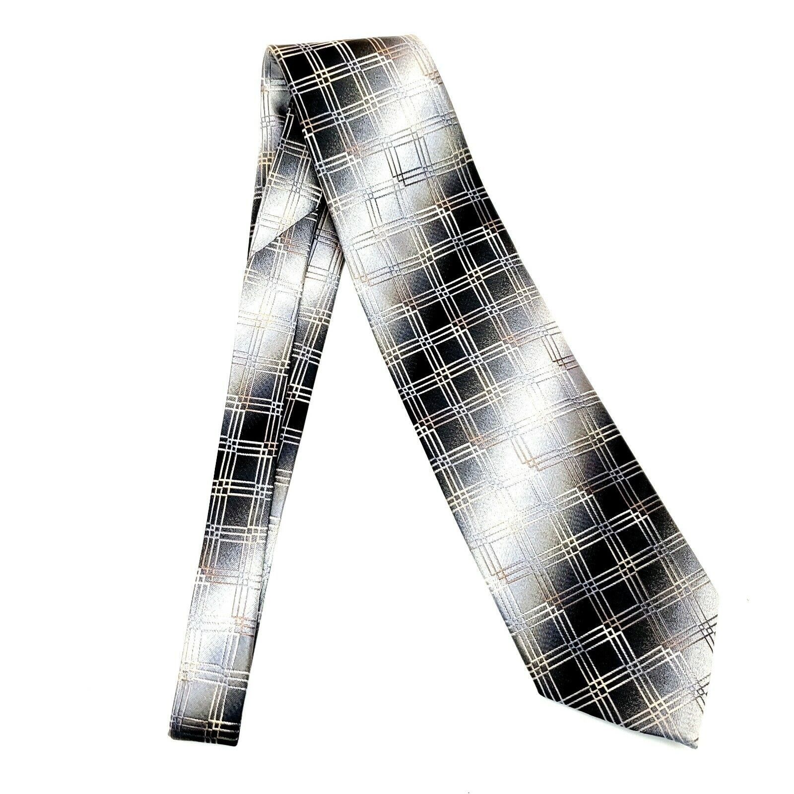 Pierre Cardin Pierre Cardin Silk Tie Woven Gray Geometric Classic Size ONE SIZE - 6 Thumbnail