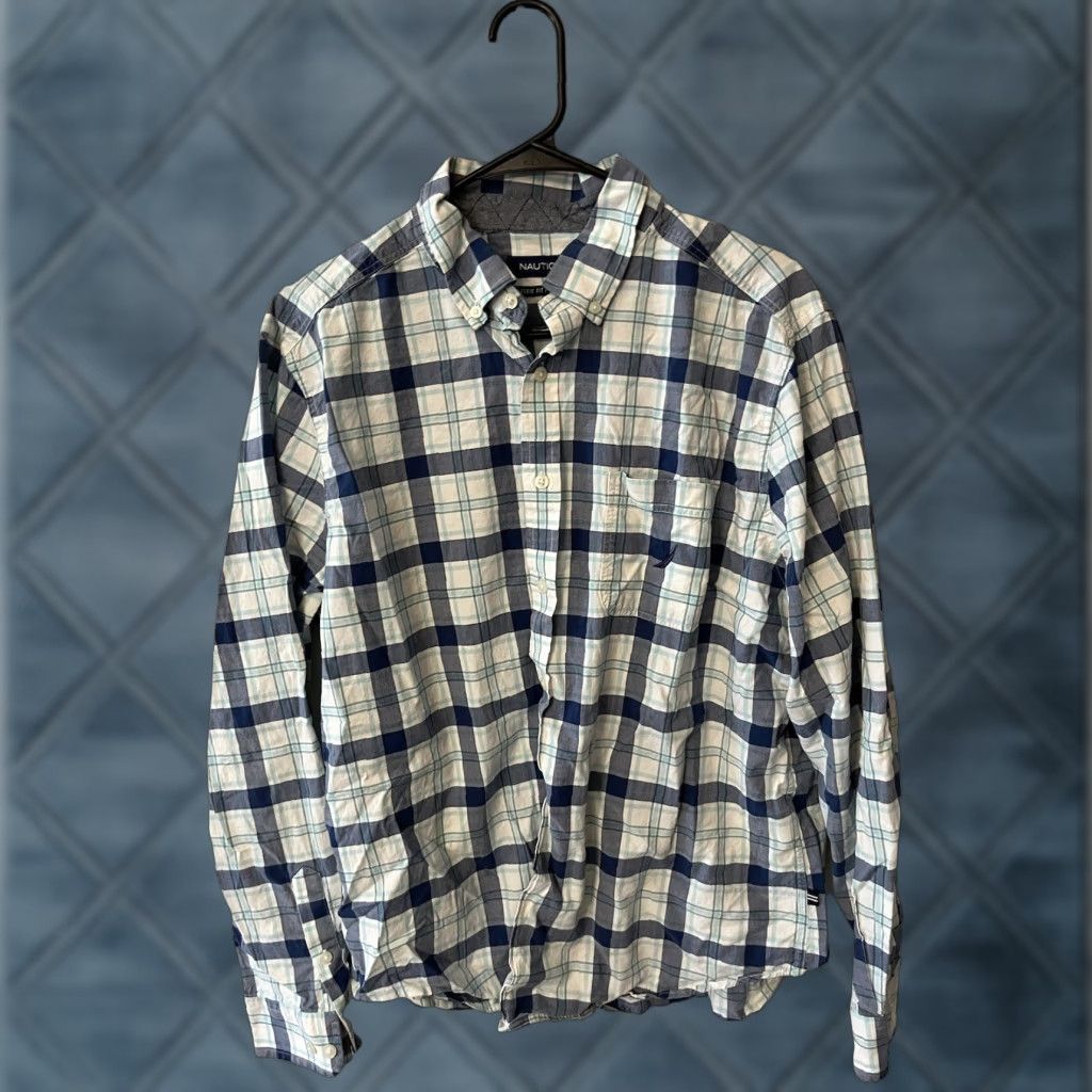 Nautica Nautica Button-Up Shirt XL Multicolor Plaid Collared Mens Regular Fit Button-Down Casual Business Formal Workwear Size US XL / EU 56 / 4 - 1 Thumbnail