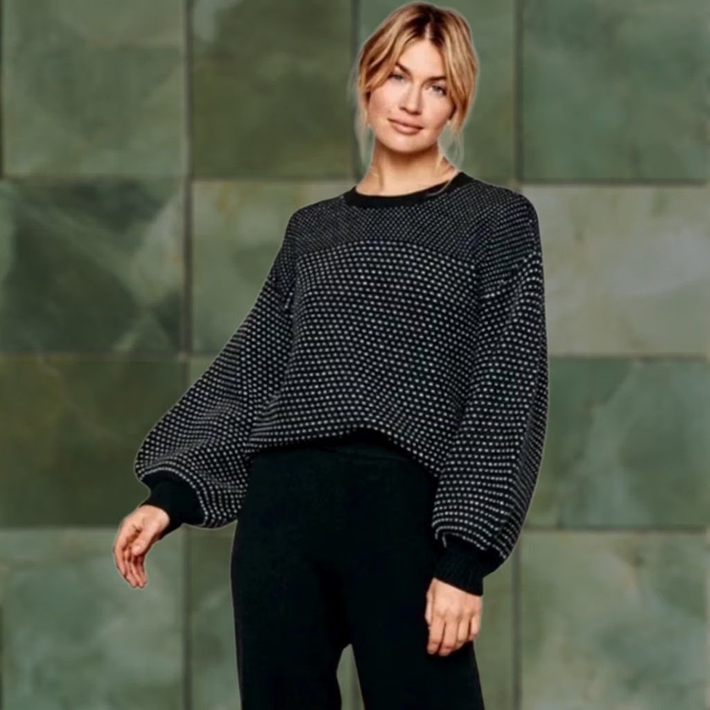 Vintage VINTAGE NWT Summersalt The Luxe Cashmere Wool Blend Mix Stitch Sweater M Black Crew Neck Women Pullover Knit Cap Size M / US 6-8 / IT 42-44 - 1 Thumbnail