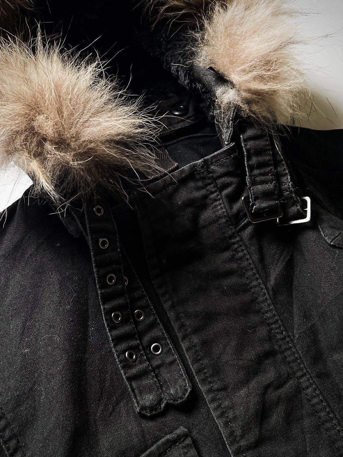 PPFM PPFM Japanese Brand Utility Fur Hooded Jacket Parka Black00s Size US M / EU 48-50 / 2 - 3 Thumbnail