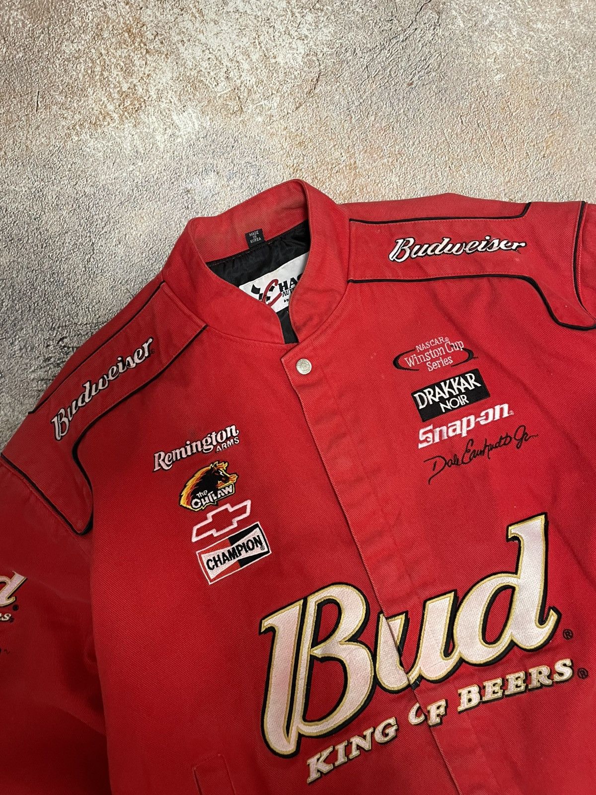 NASCAR Vintage Bud Kind of Beers Heavy Canvas Baggy Bomber Size US L / EU 52-54 / 3 - 3 Thumbnail