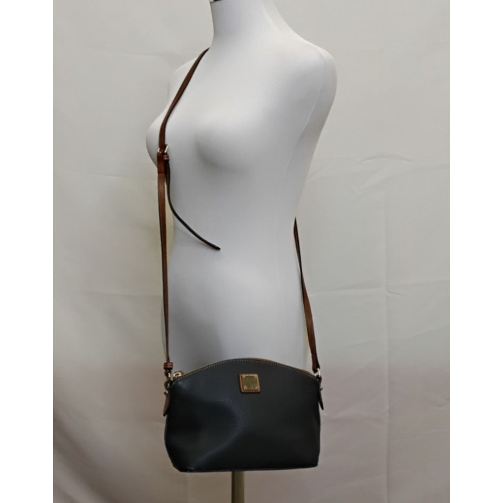 Dooney & Bourke Dooney & Bourke Domed Crossbody Bag Gray/Brown Leather Purse Size ONE SIZE - 2 Thumbnail