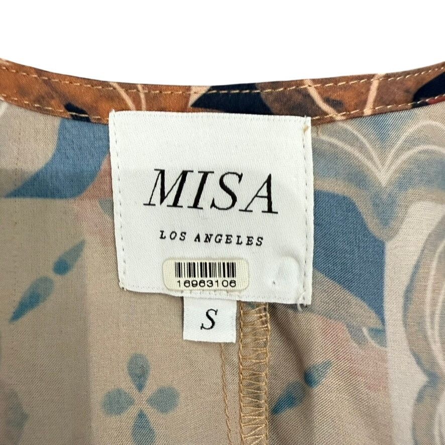 MISA Los Angeles MISA Los Angeles Eliza Patchwork Wrap Dress Brown, Size S Size S / US 4 / IT 40 - 7 Thumbnail