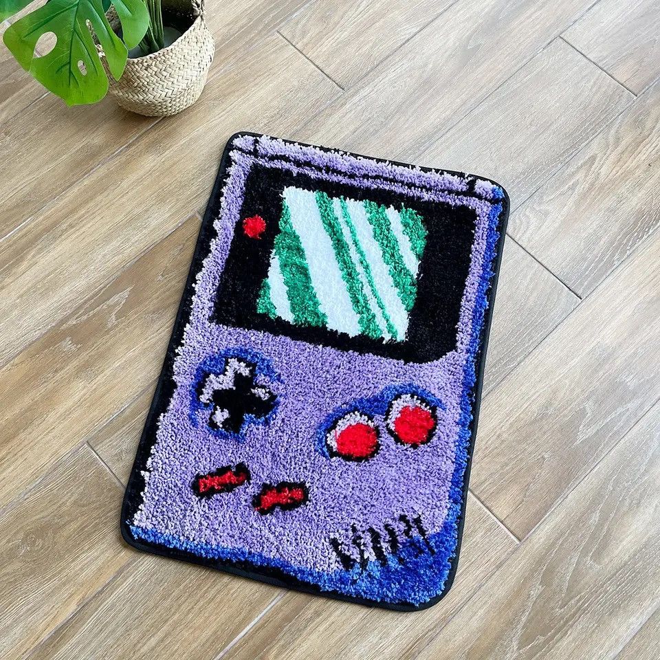 Japanese Brand × Vintage Purple Games Console Tufted carpet 90cm x 60cm Size ONE SIZE - 1 Thumbnail
