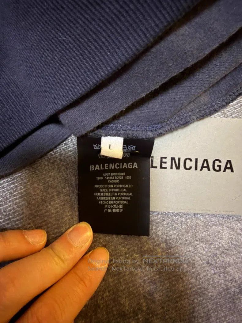 Balenciaga Balenciaga Distressed Style National Flag Half-zip Sweatsh Size US L / EU 52-54 / 3 - 4 Thumbnail