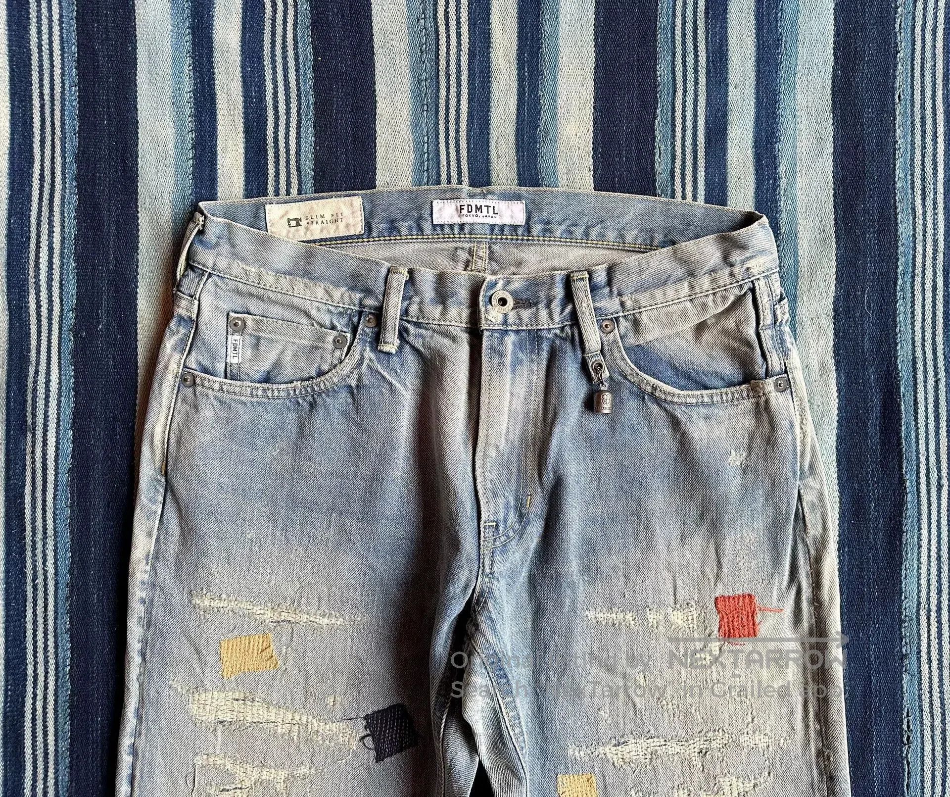 FDMTL fdmtl slim fit denim distressed patchwork jeans. Size US 32 / EU 48 - 3 Thumbnail