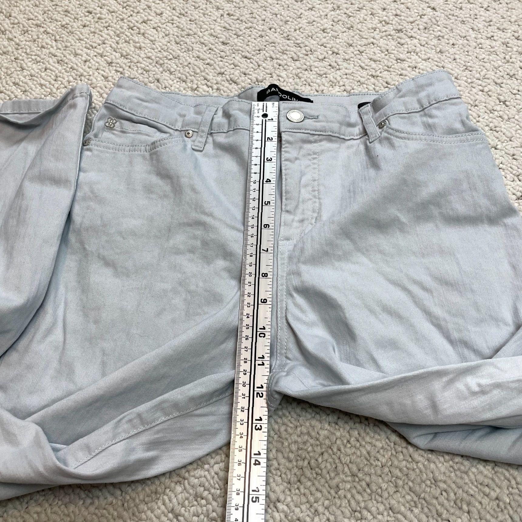 Vintage Bandolino Jeans Womens 12S Short Gray Mandie Flat Front Straight Leg High Rise Size 34" / US 12 / IT 48 - 4 Thumbnail