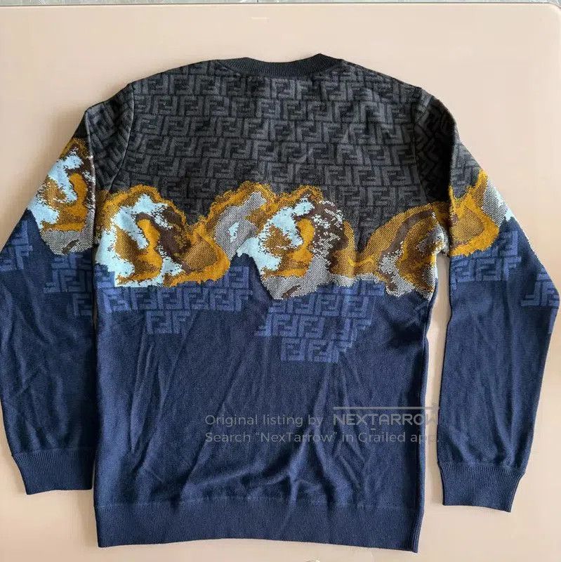 Fendi Fendi Knit Long Sleeve Sweater in Deep Blue . Size US L / EU 52-54 / 3 - 2 Thumbnail