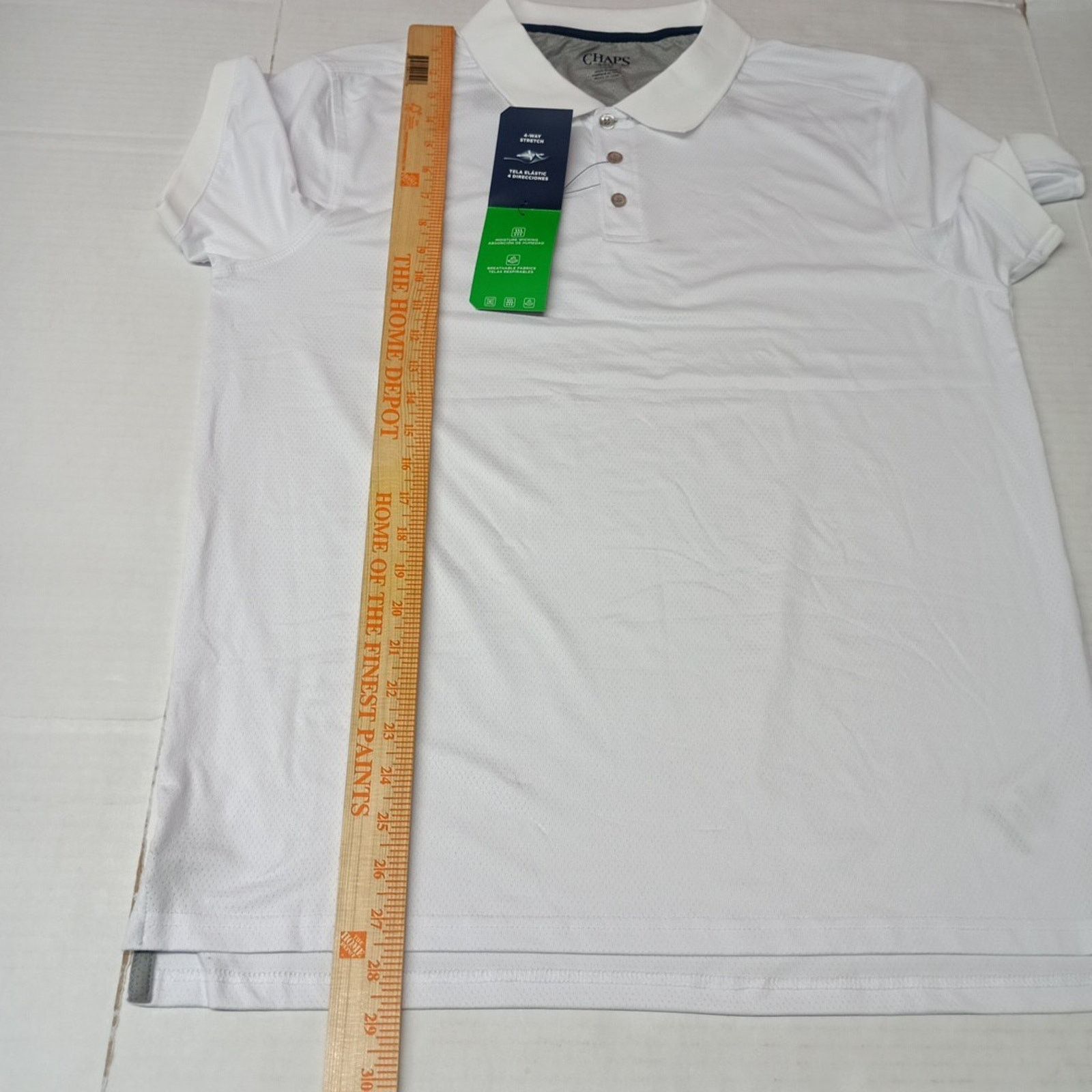 Chaps Chaps Golf Core Polo Shirt Men's L Large White 4-Way Stretch Size US L / EU 52-54 / 3 - 6 Thumbnail