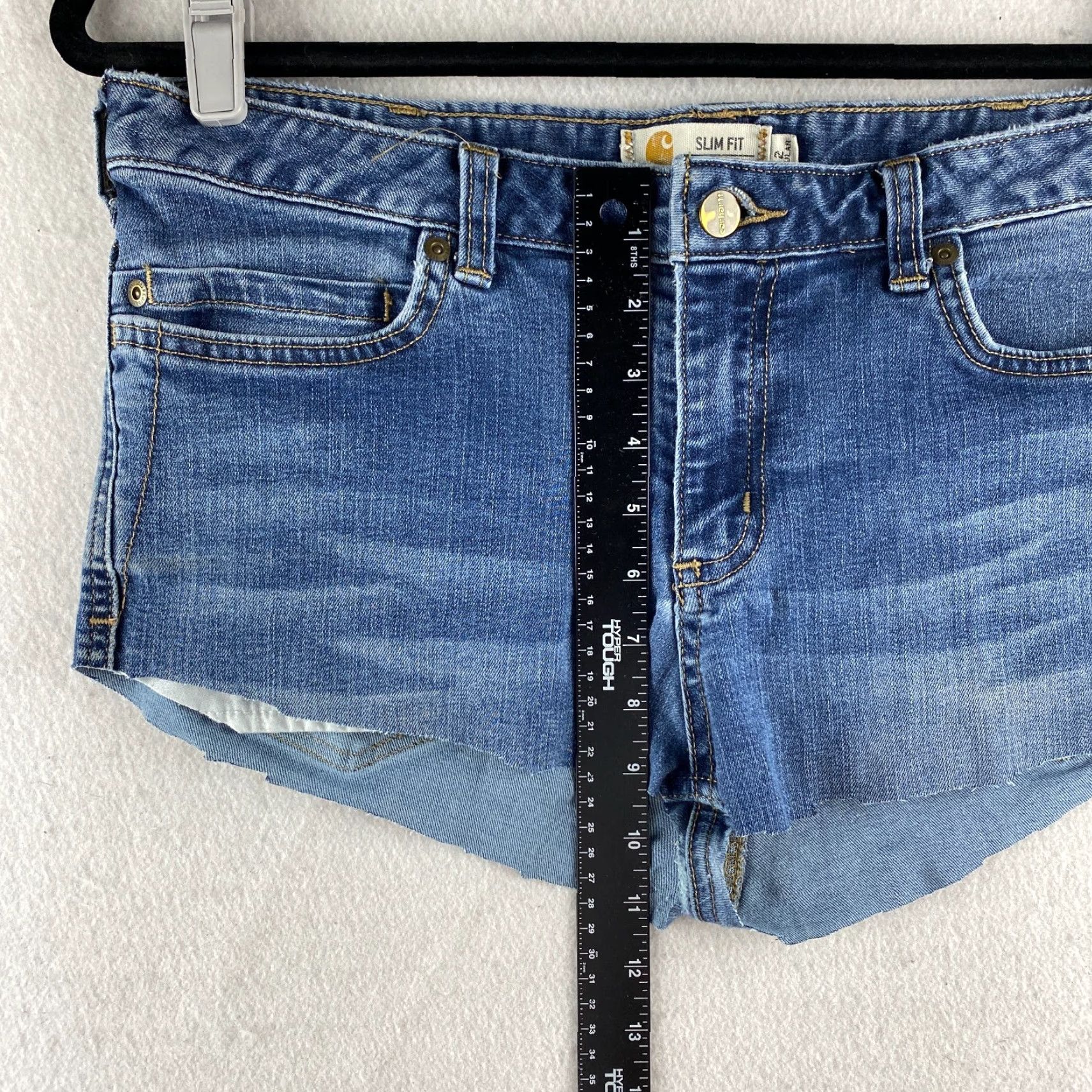 Carhartt Carhartt Cutoff Shorts Womens 12 Blue Stretch Denim Dark Wash Size 34" / US 12 / IT 48 - 5 Thumbnail