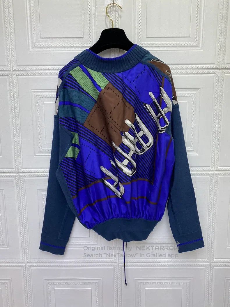 Hermes Hermes Blue Silk and Wool Top Size XXS / US 00 / IT 34 - 3 Thumbnail
