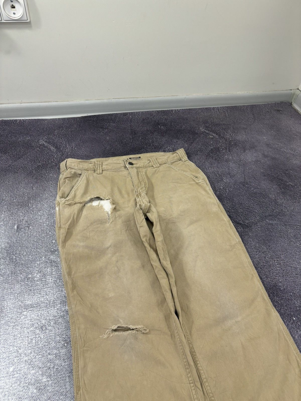 Carhartt Vintage Carhartt Y2K Workwear USA Beige Hype Carpenter Pants Size US 33 - 11 Thumbnail