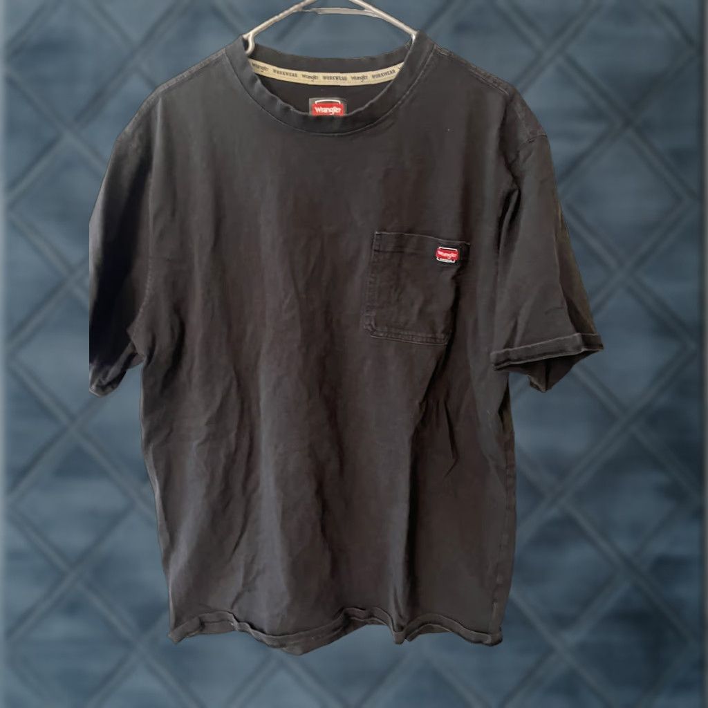 Wrangler Wrangler Workwear Shirt Mens XLT Black Pocket Tee 100% Cotton Casual Size US XL / EU 56 / 4 - 1 Thumbnail