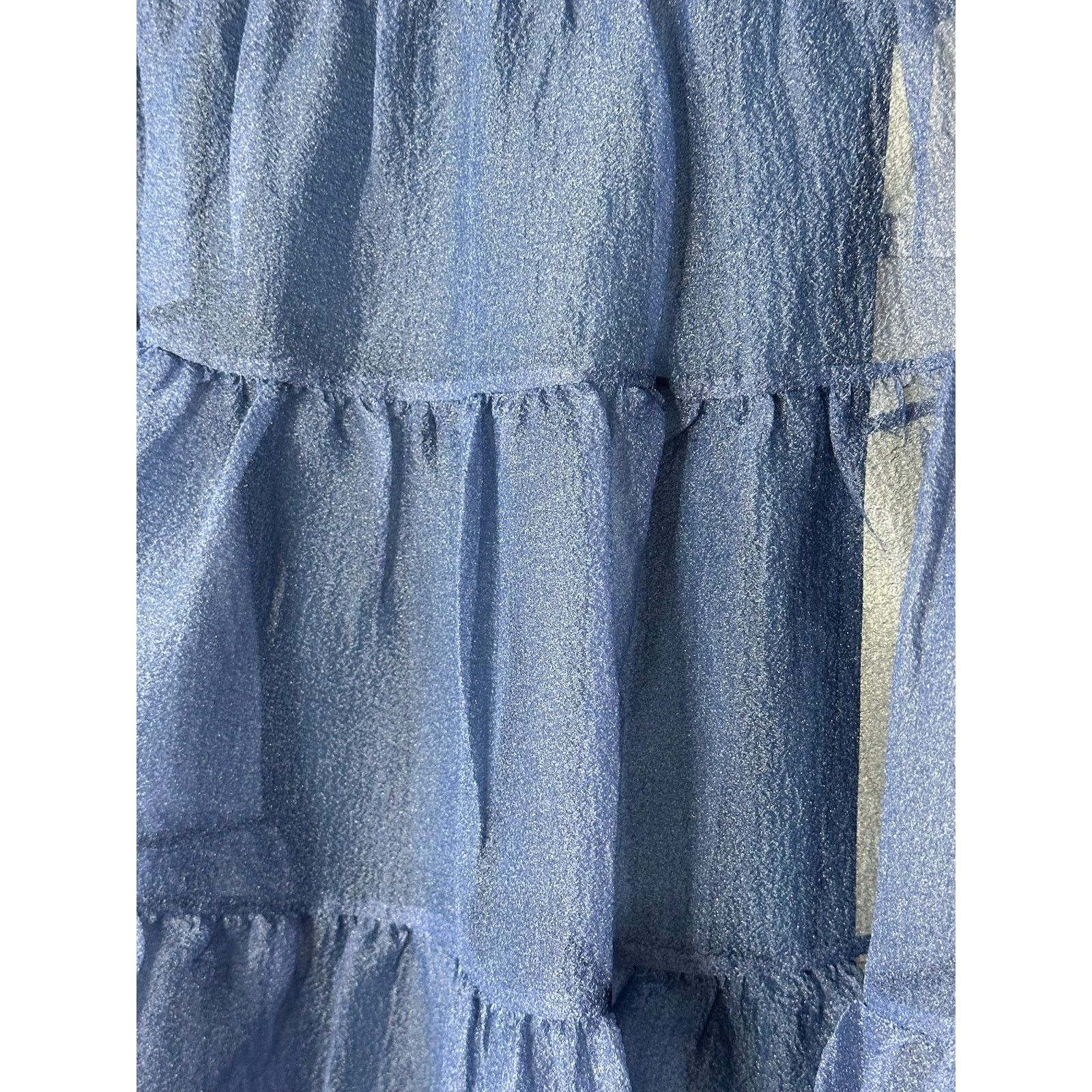 Staud STAUD Hyacinth Tiered Organza Maxi Dress in Navy XS Size XS / US 0-2 / IT 36-38 - 3 Thumbnail
