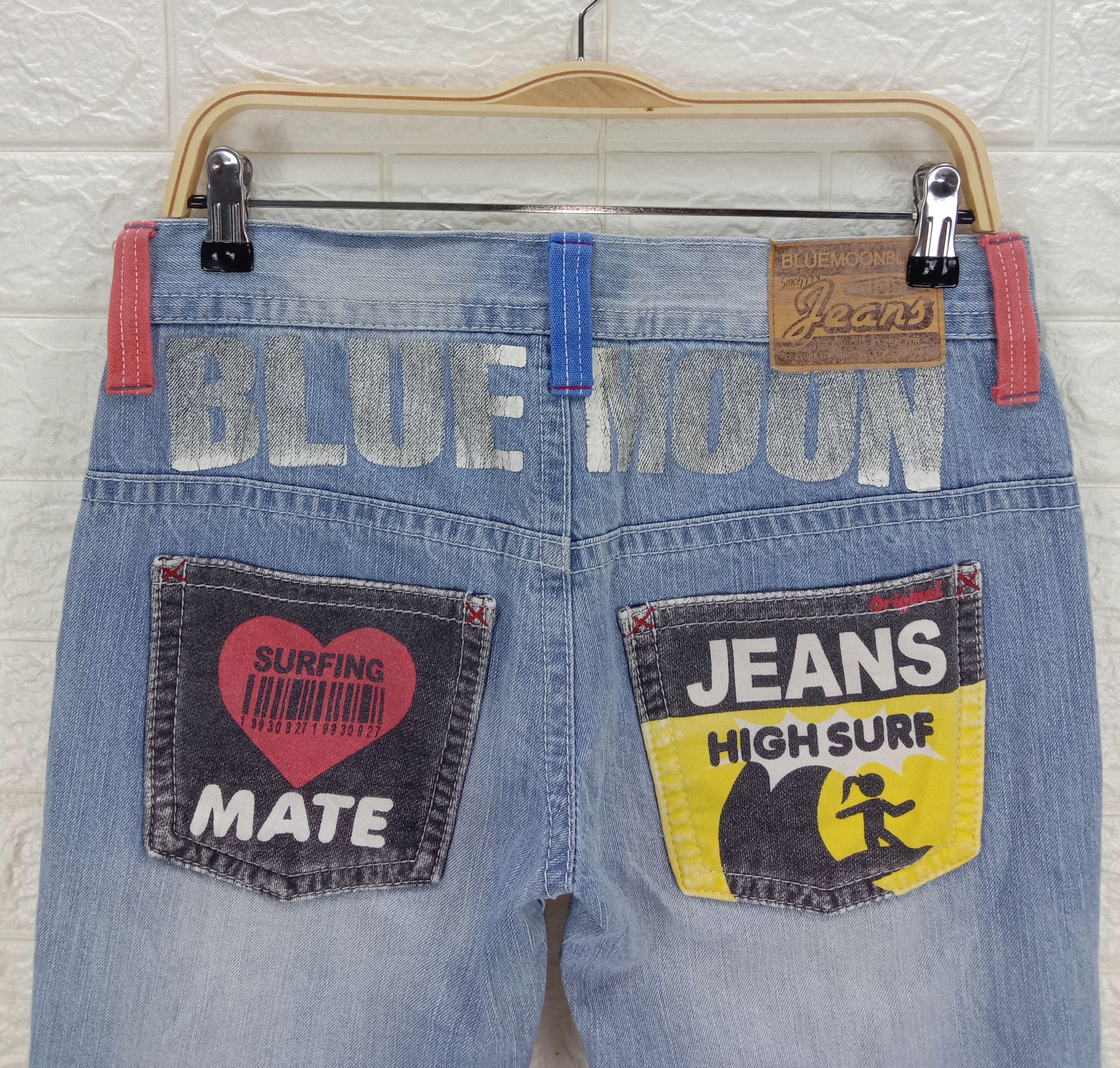 Japanese Brand Vintage Blue Moon Blue Surf Style Jeans Size US 31 - 3 Thumbnail