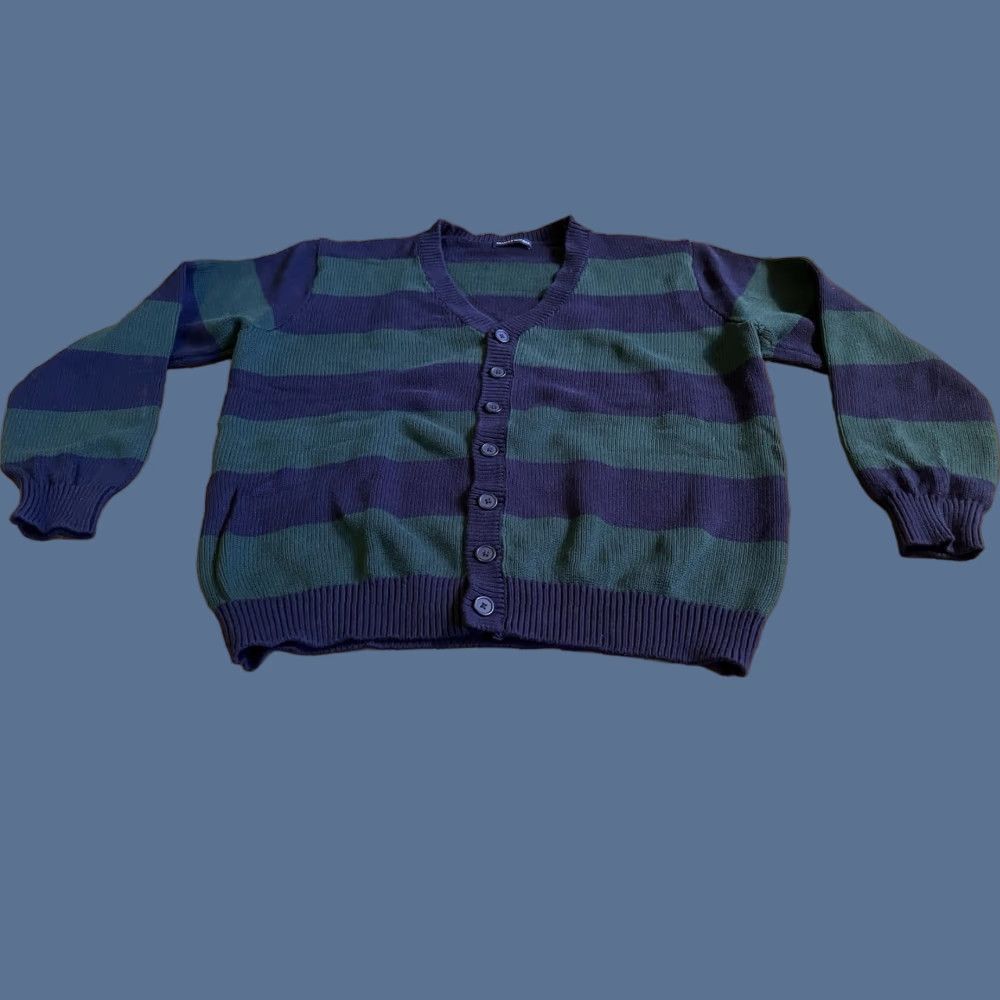Brandy Melville VINTAGE Brandy Melville Cardigan Sweater Women’s XL Blue Green Striped Size XL / US 12-14 / IT 48-50 - 1 Thumbnail