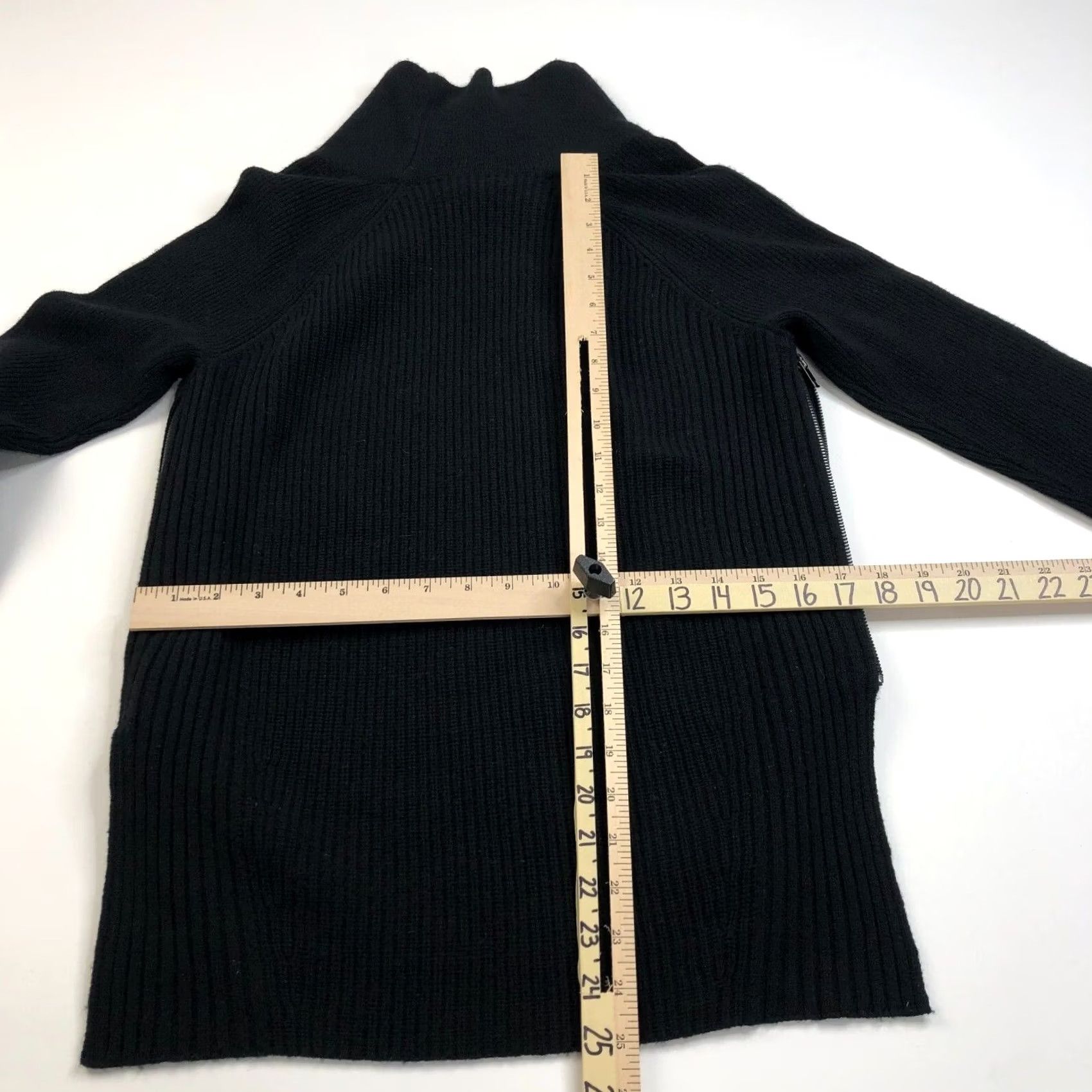 Vince Vince XS Wool Cashmere Women's Side Zip Turtleneck Pullover Sweater Black Size XS / US 0-2 / IT 36-38 - 4 Thumbnail