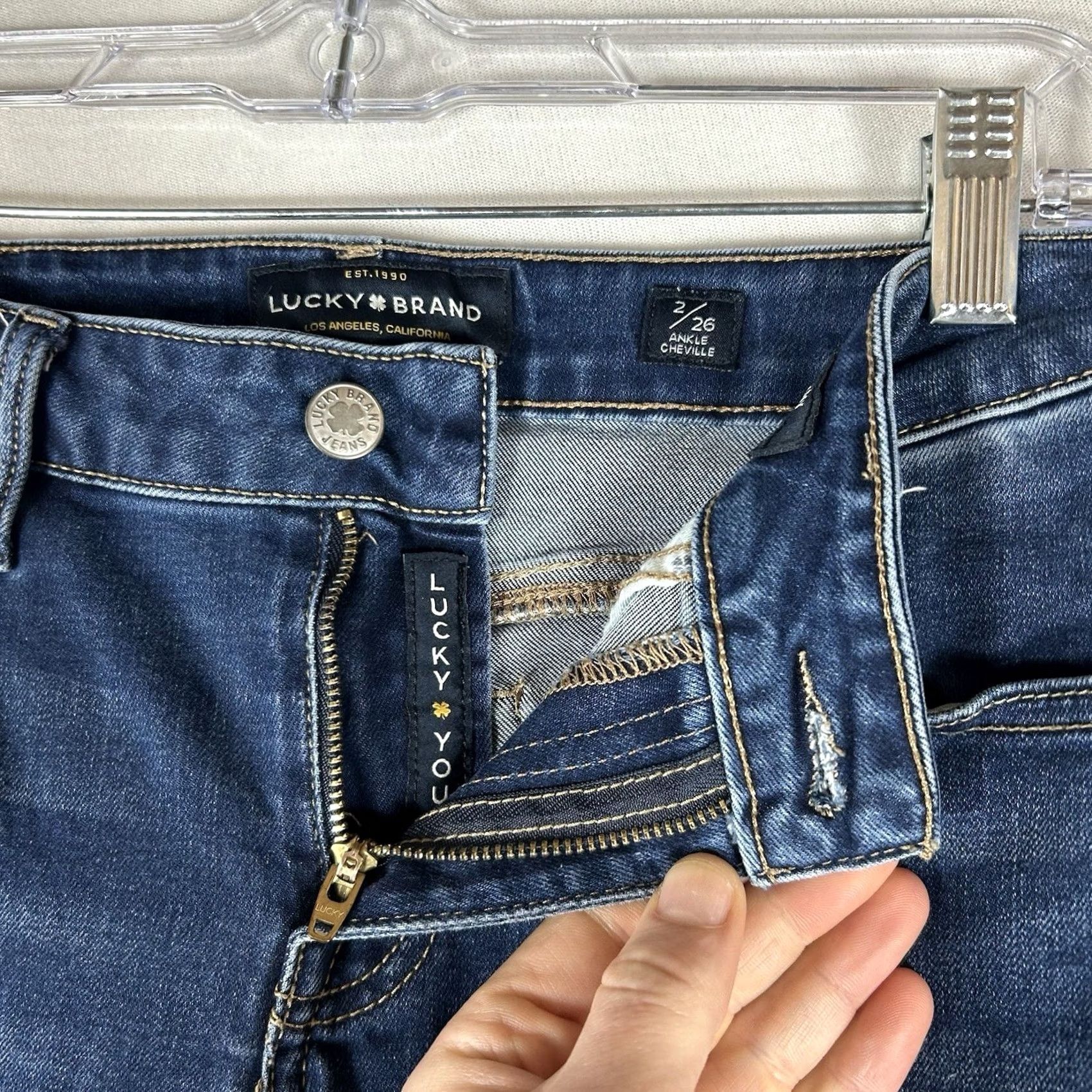 Lucky Brand Lucky Brand Lolita Skinny Jeans Womens 2/26 Ankle Blue Denim Dark Wash Casual Shirt Size 26" / US 2 / IT 38 - 4 Thumbnail