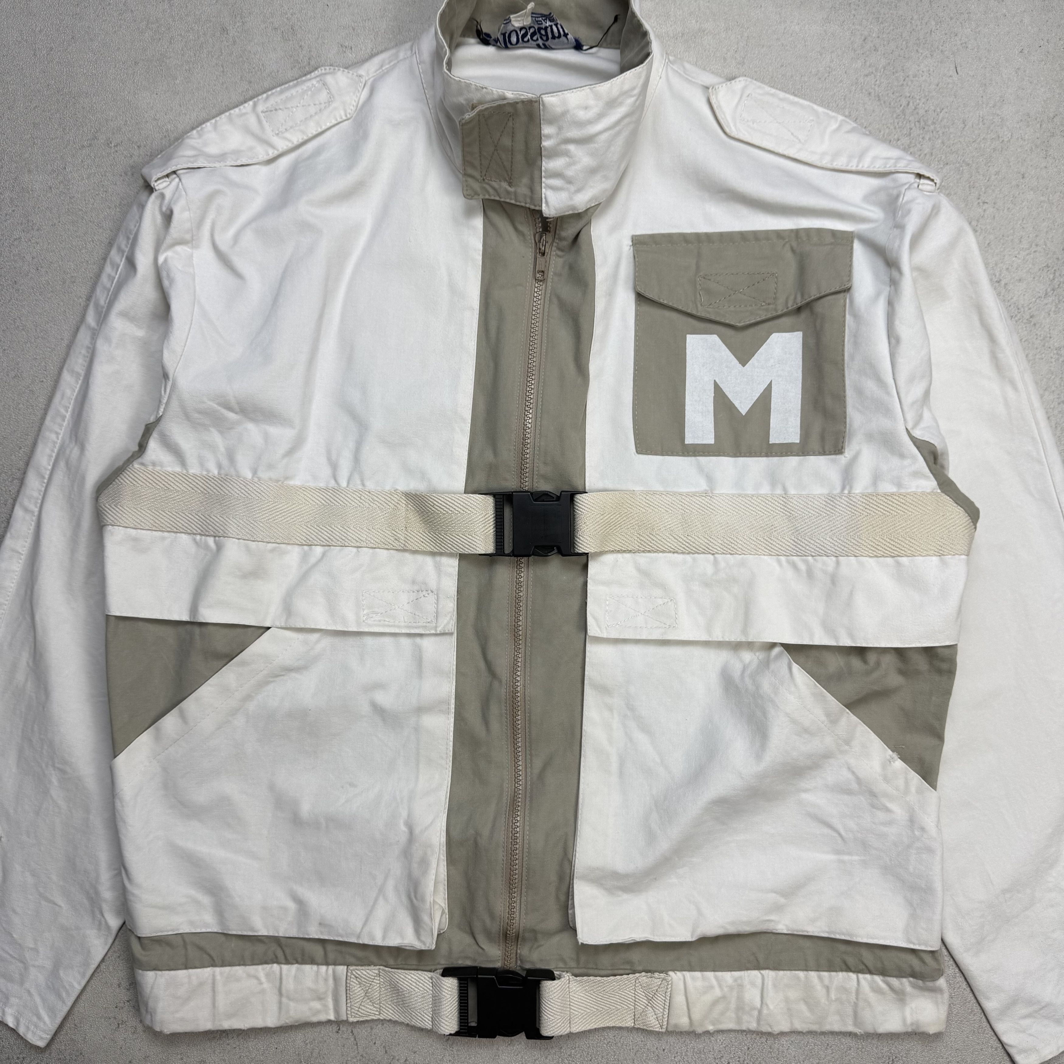 Vintage Mossant Paris White Tactical Utility Jacket Buckle Strap Size US L / EU 52-54 / 3 - 4 Thumbnail