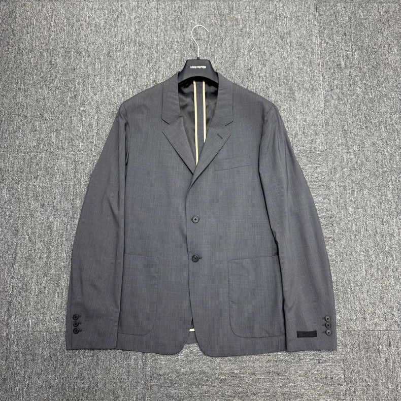 Prada Prada Gray Striped Suit Jacket Size 52-dmc Size US XL / EU 56 / 4 - 1 Thumbnail