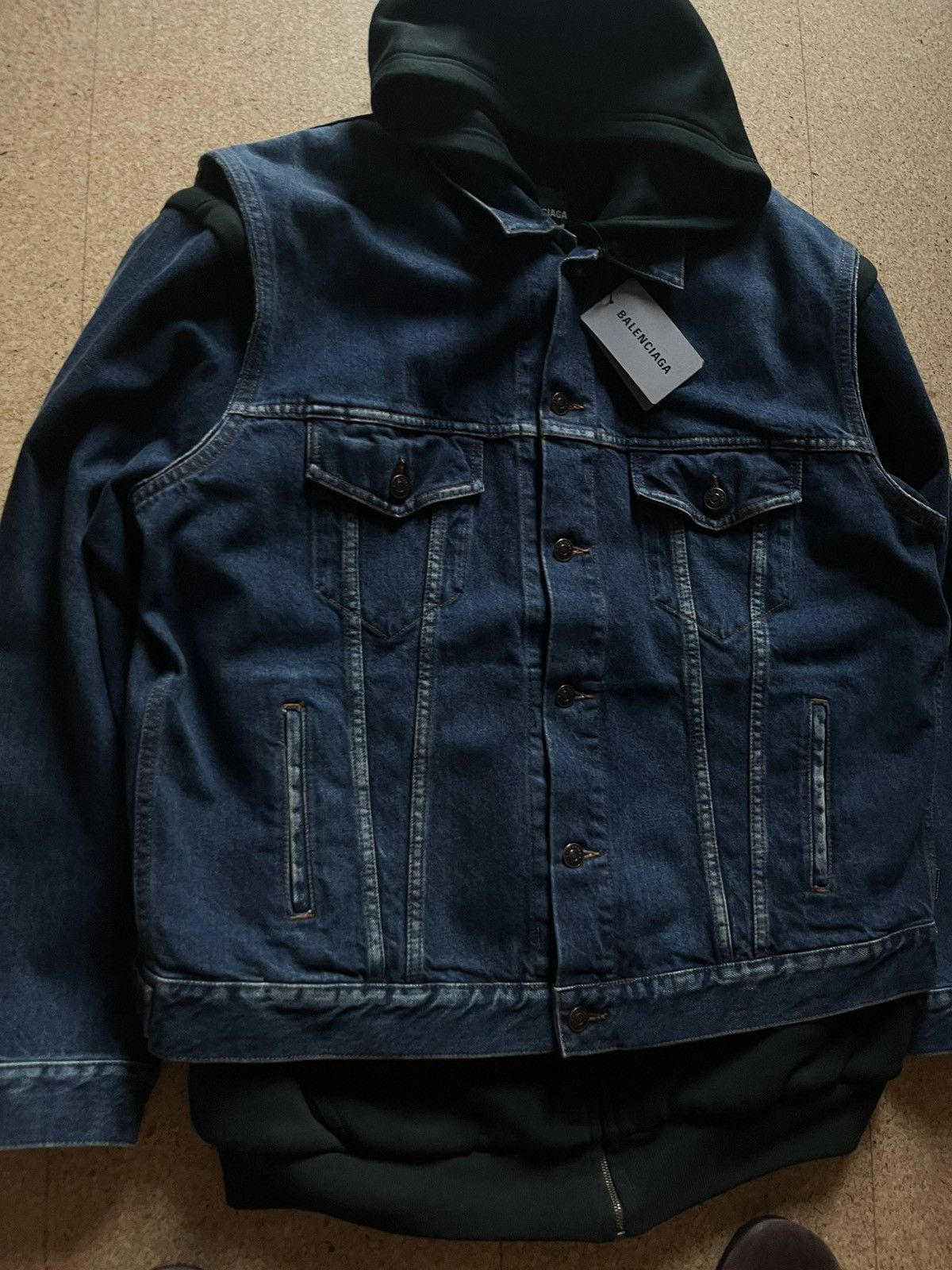 Balenciaga *[Balenciaga] Balenciaga 18AW Twin Set Jeansjacke Mehrlagig Size US L / EU 52-54 / 3 - 2 Thumbnail