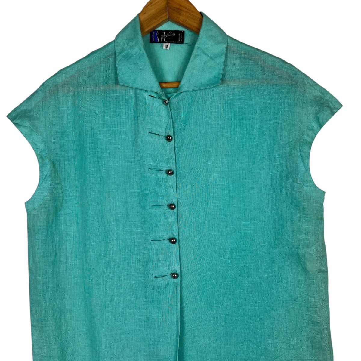 Claude Montana 🔥 Vintage Claude Montana Steel Button Up Linen shirt Size S / US 4 / IT 40 - 2 Thumbnail