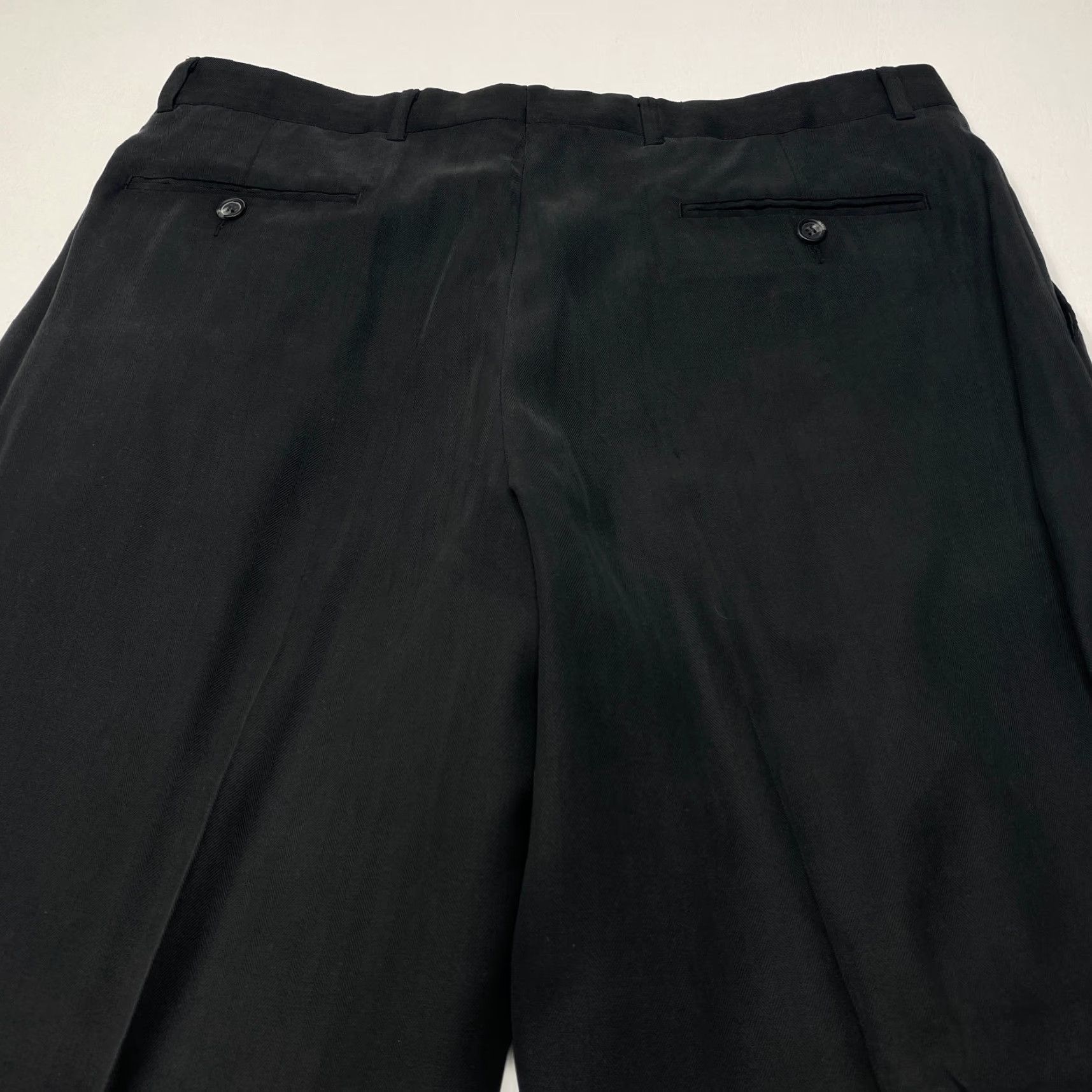 Vintage Allen Solly Mens 36x32 Black Dress Pants Linen Pleated Trousers 7829 Size US 36 / EU 52 - 6 Thumbnail