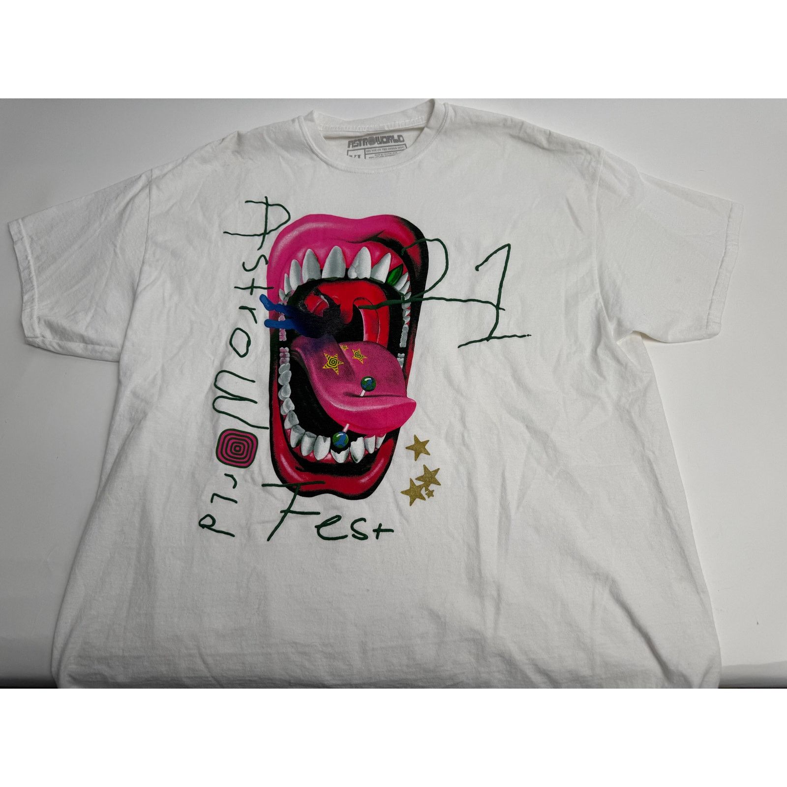 Other Travis Scott Astroworld Tour Cactus Jack Mouth T-Shirt XL Size US XL / EU 56 / 4 - 1 Thumbnail
