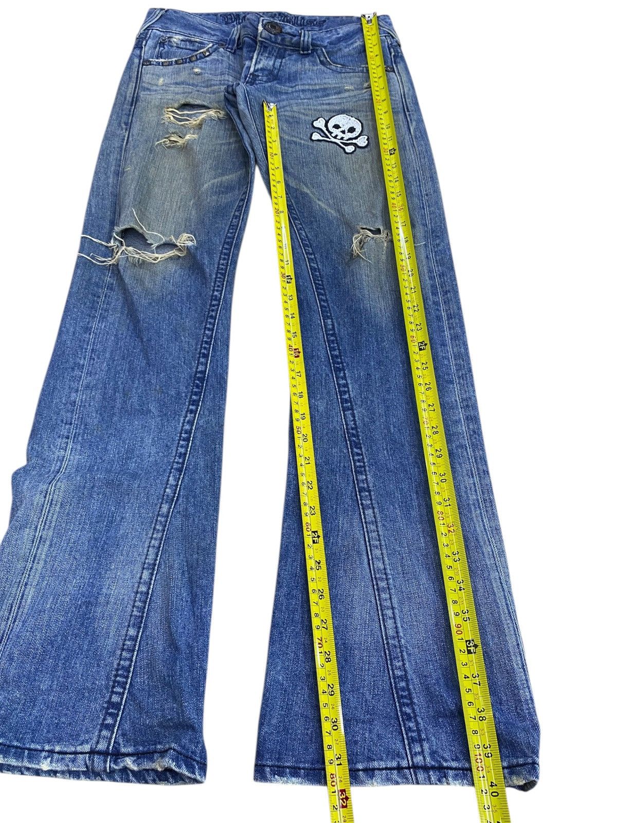 Edwin Vintage Edwin Ripped Mud Wash Style Flare Jeans Size US 30 / EU 46 - 6 Thumbnail
