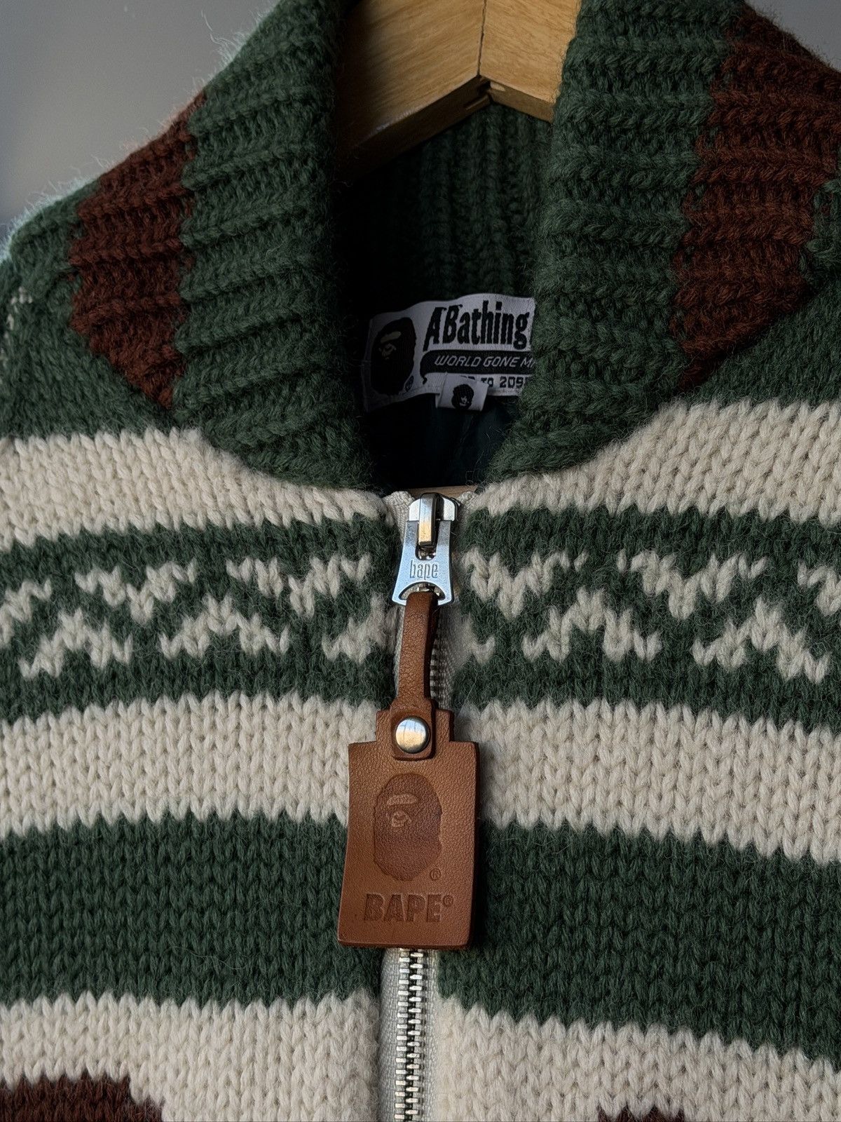 Bape A Bathing Ape BAPE BABY MILO Cowichan Knit Jacket Wool Size US S / EU 44-46 / 1 - 3 Thumbnail
