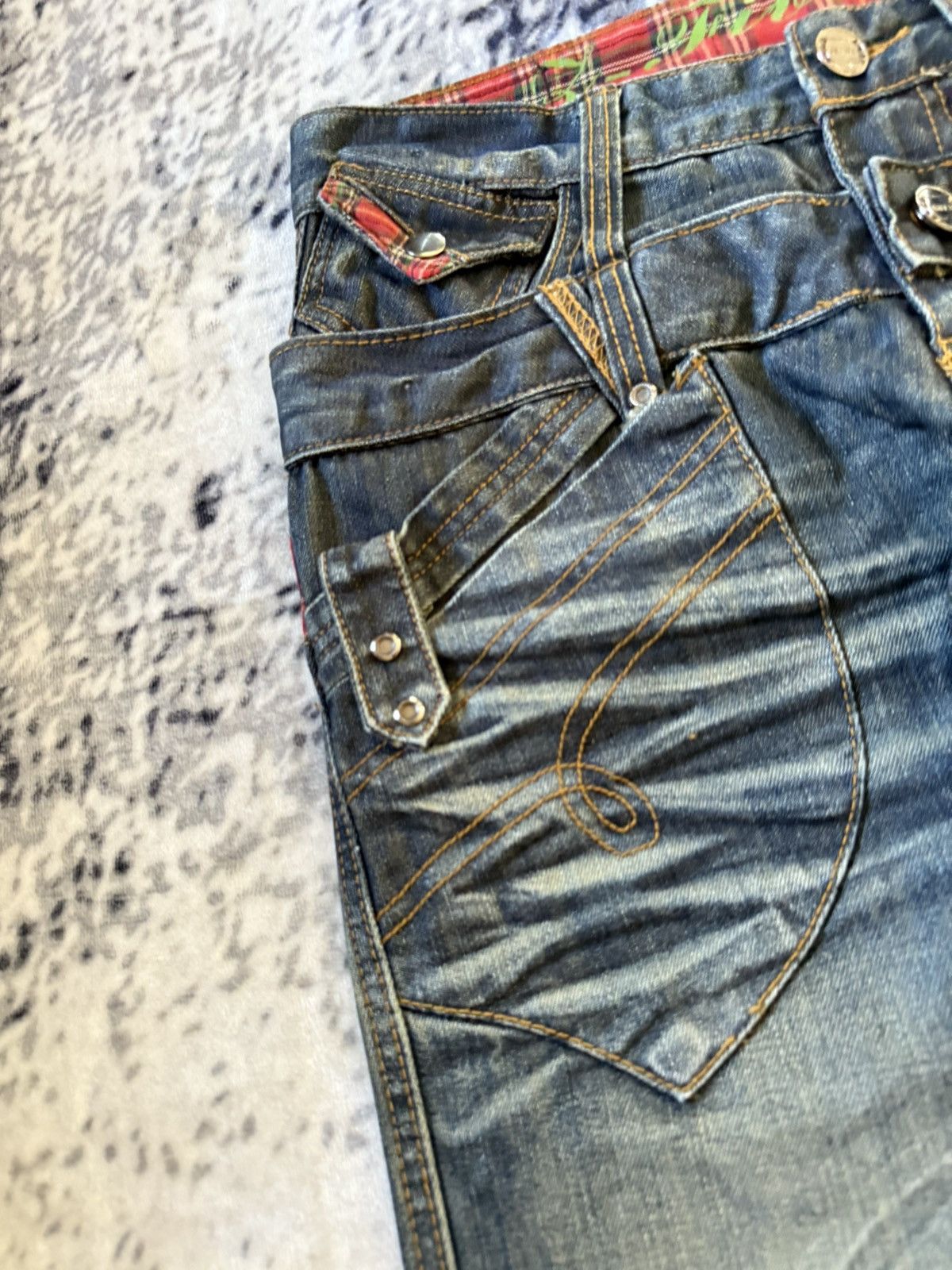 Japanese Brand Vintage Junya Watanabe Tornado Mart Style Double Waist Jeans Size US 30 / EU 46 - 5 Thumbnail