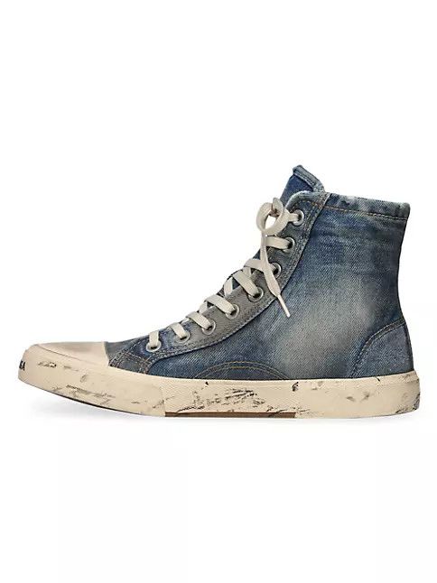 Balenciaga o1mt1gz0924 Paris High Top Sneaker in Blue Size US 8 / EU 41 - 4 Thumbnail