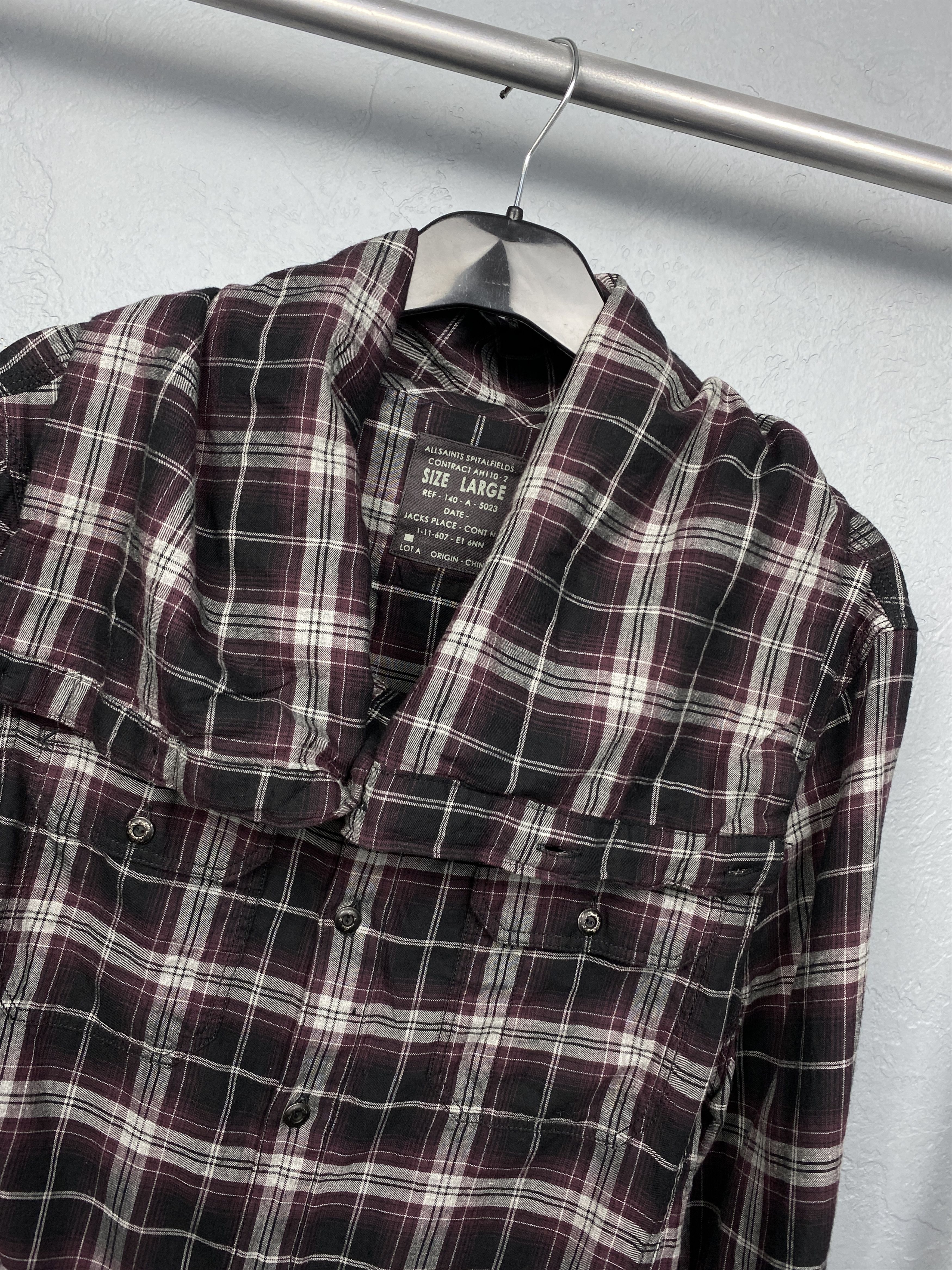 Allsaints × Flannel Allsaints Mens Keaton Long Sleeve Plaid Shirt Size US L / EU 52-54 / 3 - 2 Thumbnail