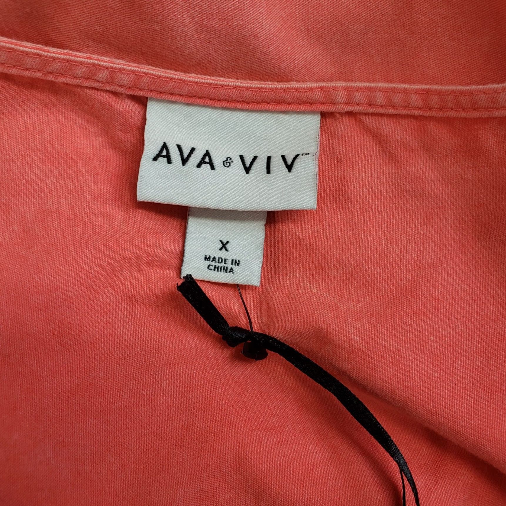Vintage Ava & Viv Womens Top X Solid Pink 3/4 Sleeve Scoop Neck Cotton Blouse Womens XS? Size XL / US 12-14 / IT 48-50 - 6 Thumbnail