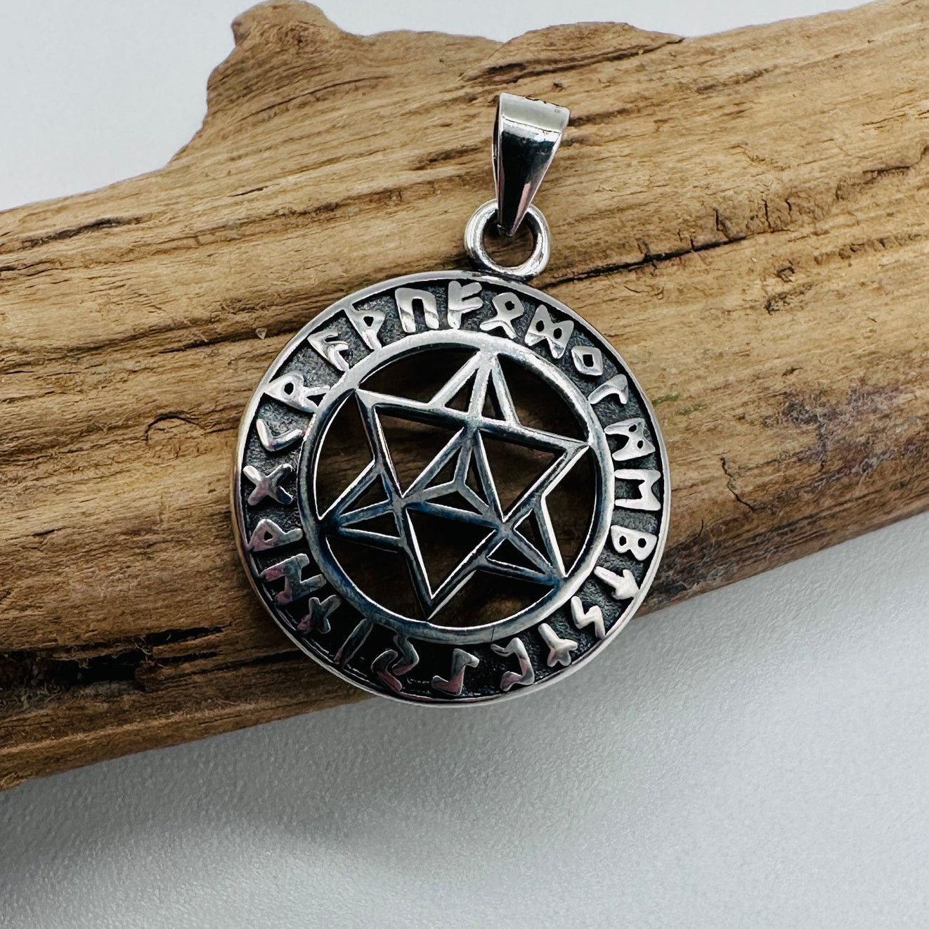 The Unbranded Brand Sterling Silver Star of David Pendant – Hebrew Rune Size ONE SIZE - 2 Thumbnail