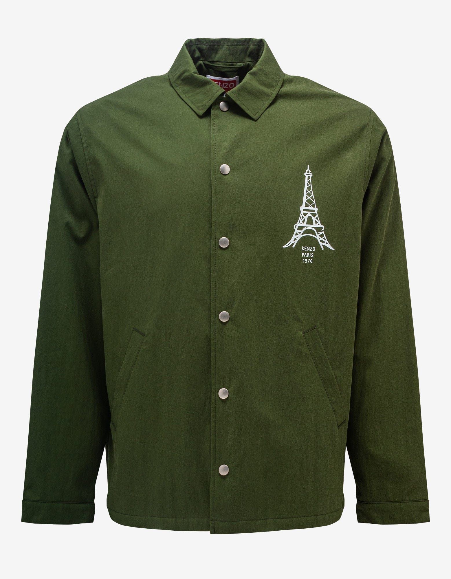 image of Kenzo Dark Khaki Paris-Japan Coach Jacket in Green, Men's (Size Small)