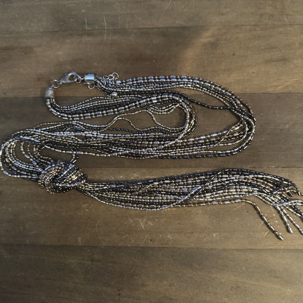 Other Long multicolor multi strand knotted tassel chain necklace Size ONE SIZE - 2 Thumbnail