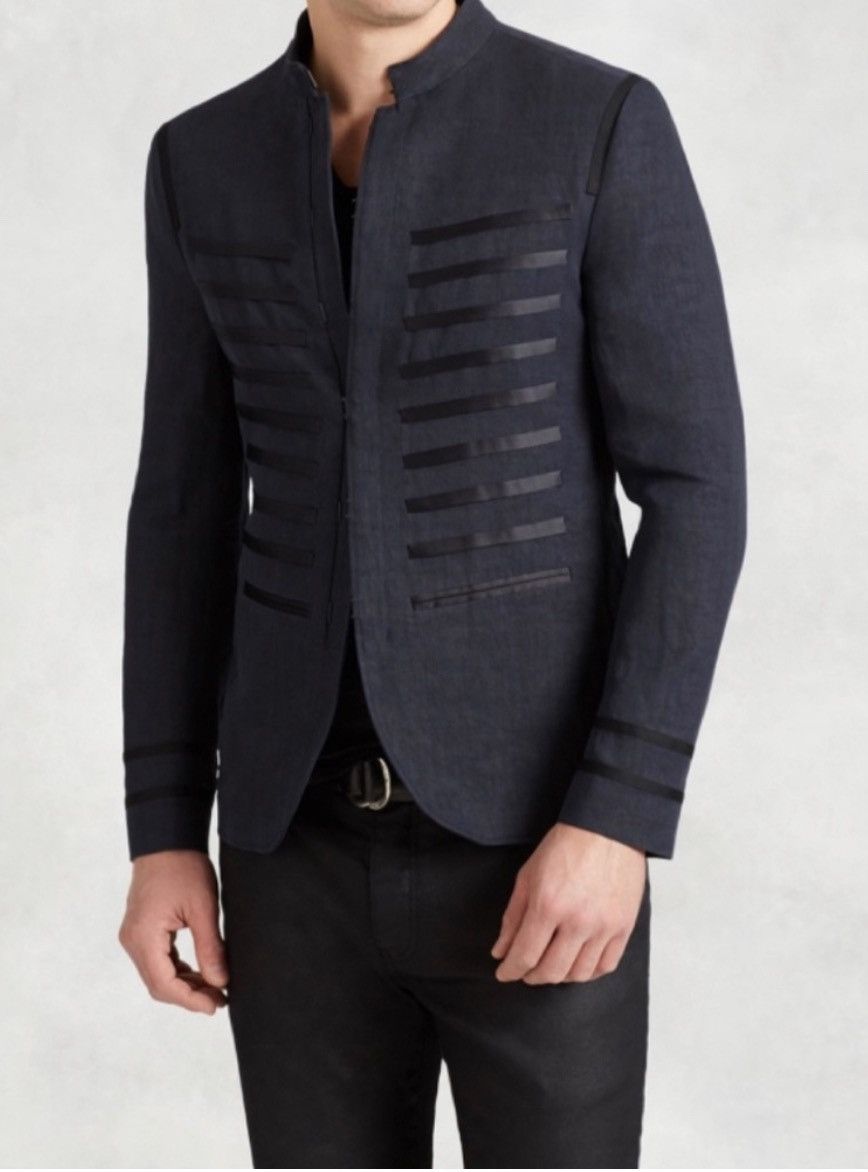 image of John Varvatos Hook And Bar Jacket. 48 in Blue, Men's (Size Medium)