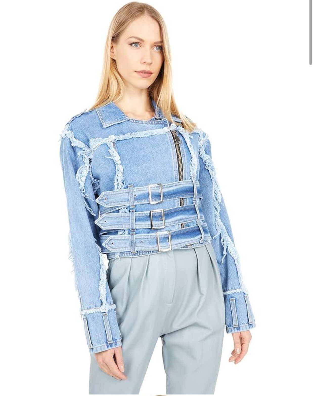 Faith Connexion Faith Connexion Ntmb Belts Denim Jacket Size XS / US 0-2 / IT 36-38 - 2 Thumbnail