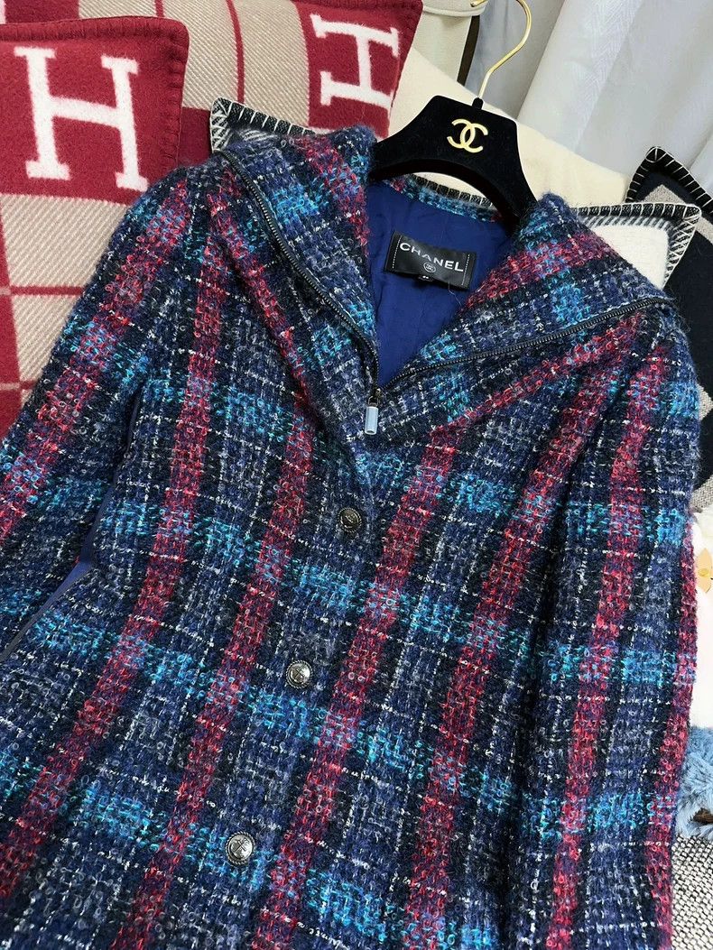 Chanel Chanel Hamburger series tweed red and blue plaid navy coll Size XS / US 0-2 / IT 36-38 - 3 Thumbnail