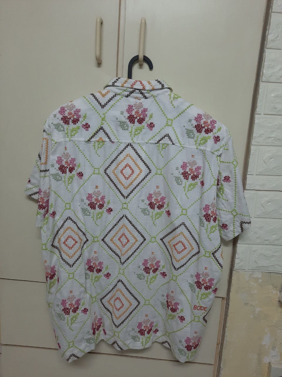 Bode *New* Needlepoint Begonia Short Sleeve Shirt Size US L / EU 52-54 / 3 - 2 Thumbnail