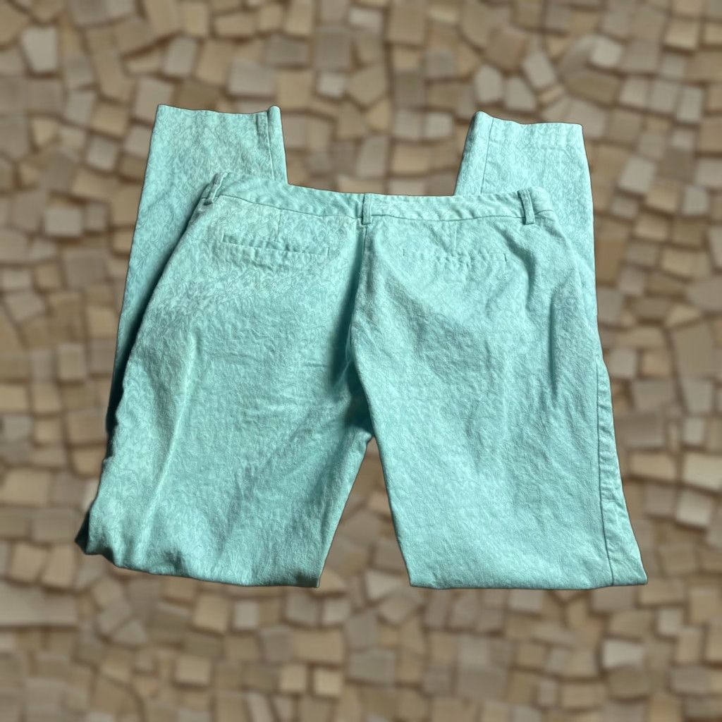 Vintage A.Byer Jeans Women's 9 Green Floral Denim Skinny Pockets Size 30" / US 8 / IT 44 - 1 Thumbnail