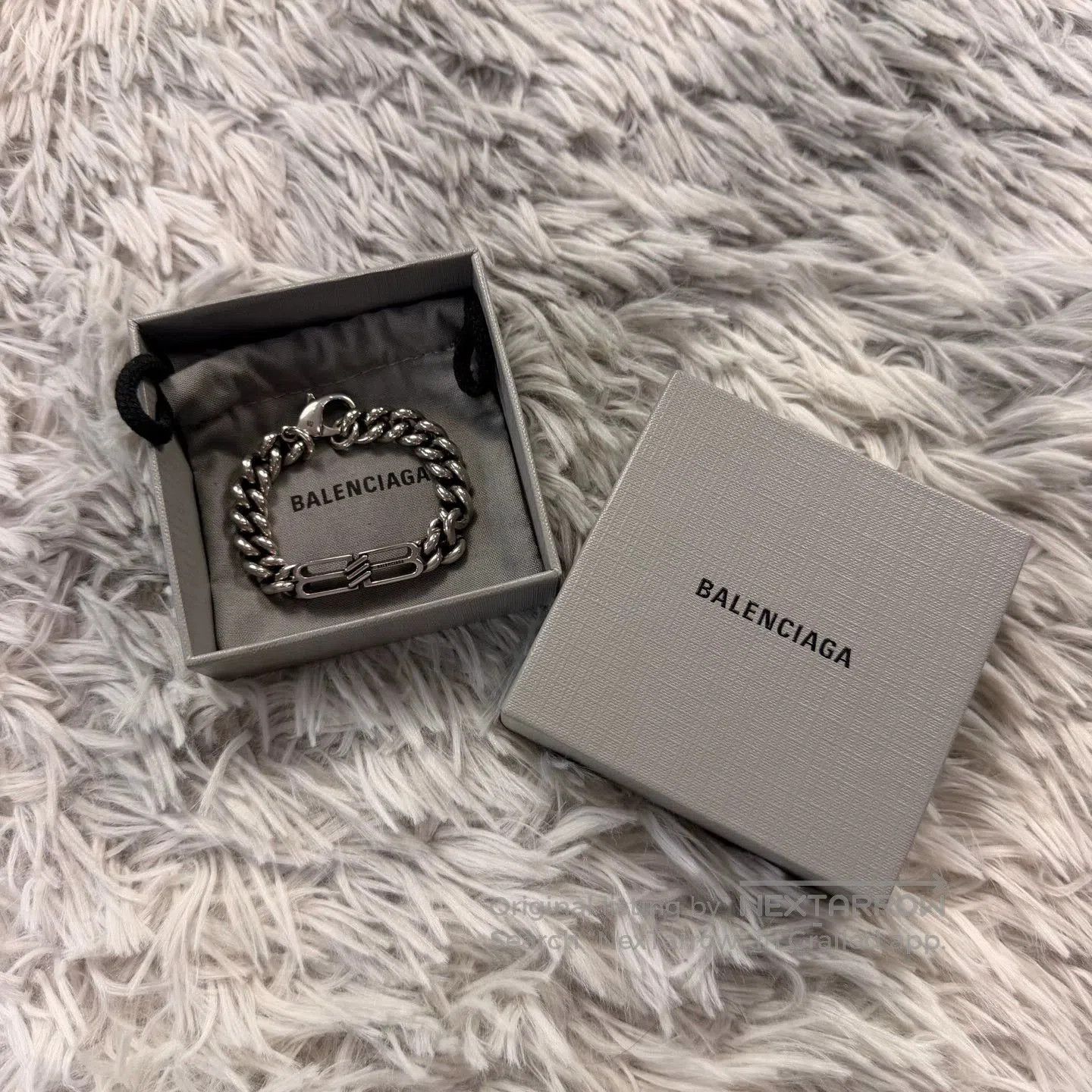 Balenciaga balenciaga double ring bb bracelet in silver. Size ONE SIZE - 3 Thumbnail