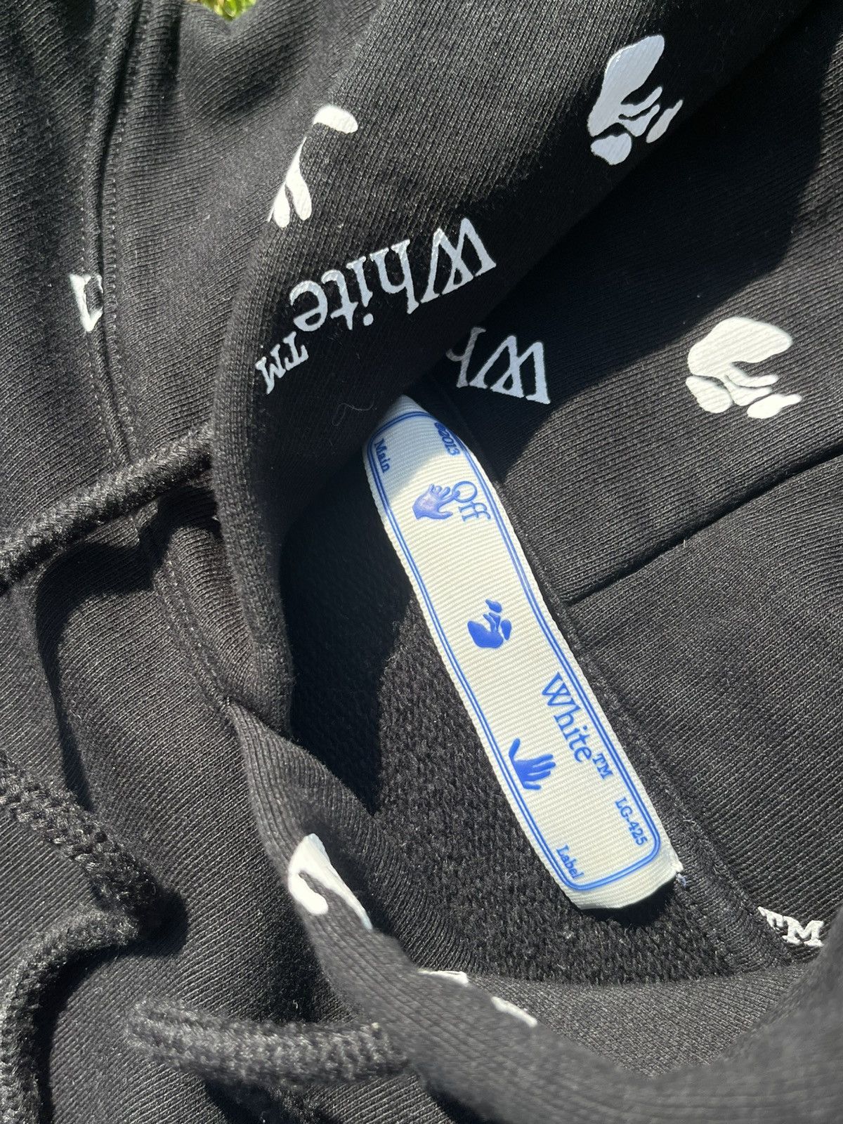 Off-White Off White allover logo oversize fit black hoodie Size US M / EU 48-50 / 2 - 5 Thumbnail