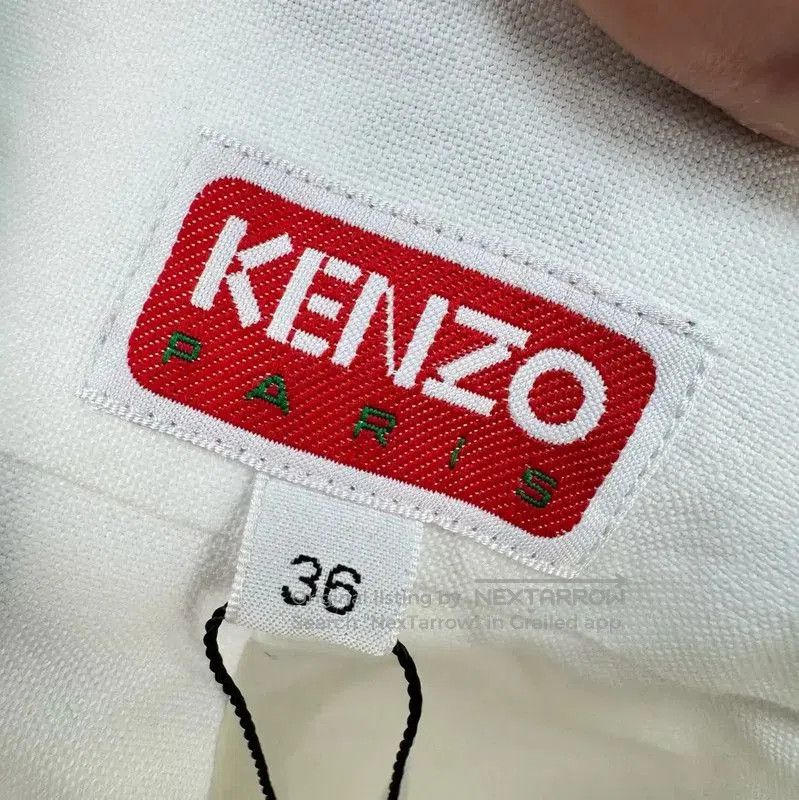 Kenzo KENZO White Long Sleeve Cotton Shirt with Logo . Size S / US 4 / IT 40 - 6 Thumbnail