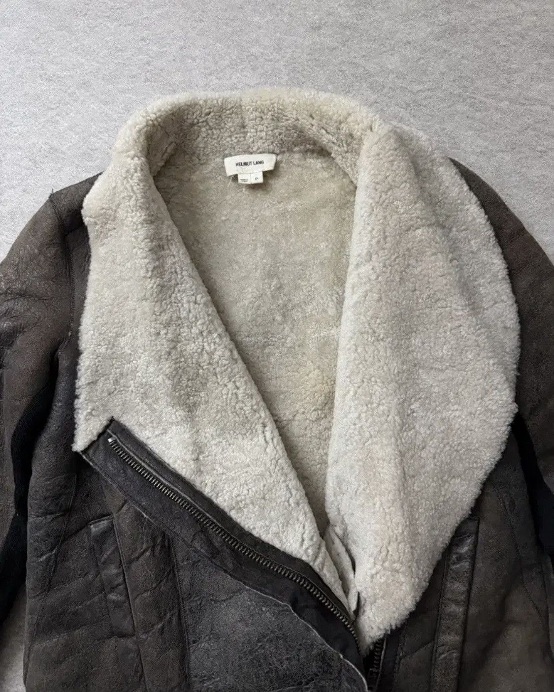 Helmut Lang Helmut Lang Asymmetric Shearling Lambskin Leather Jacket Size S / US 4 / IT 40 - 3 Thumbnail