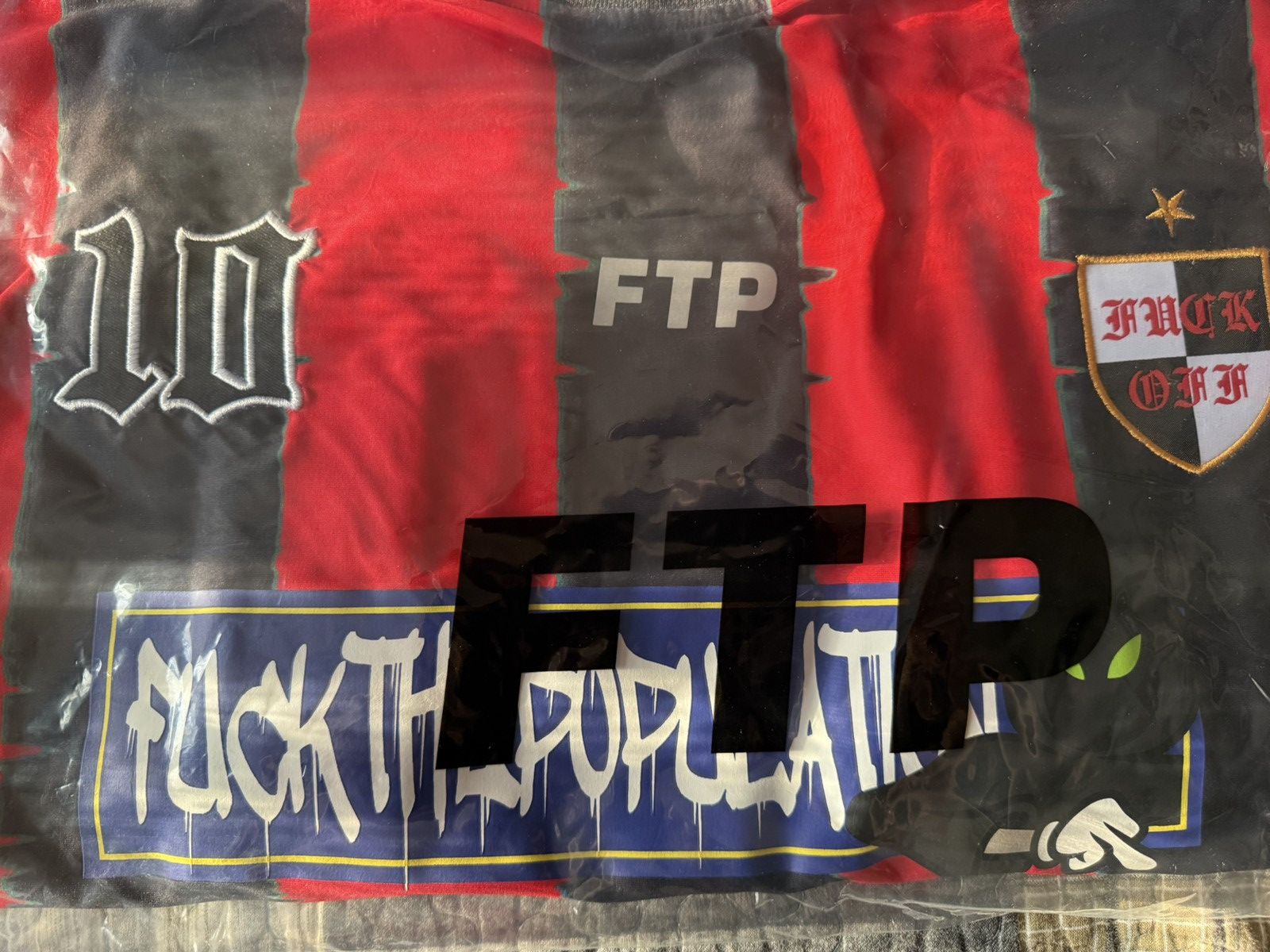 Fuck The Population FTP Blurred Vision Soccer Jersey Red S NEW Size US S / EU 44-46 / 1 - 2 Thumbnail
