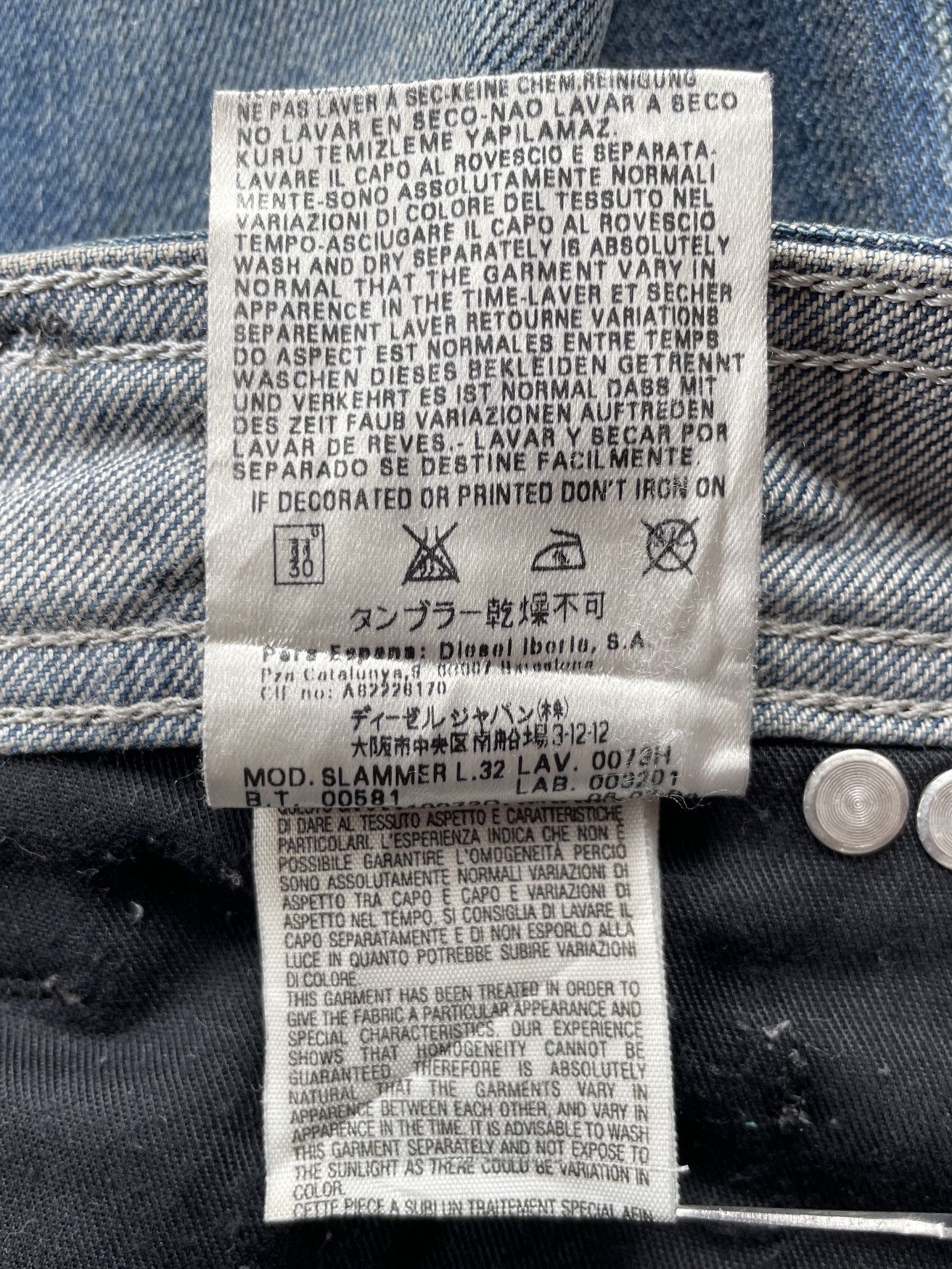 Diesel Diesel Slammer Stud Denim (P108) Size US 34 / EU 50 - 20 Thumbnail