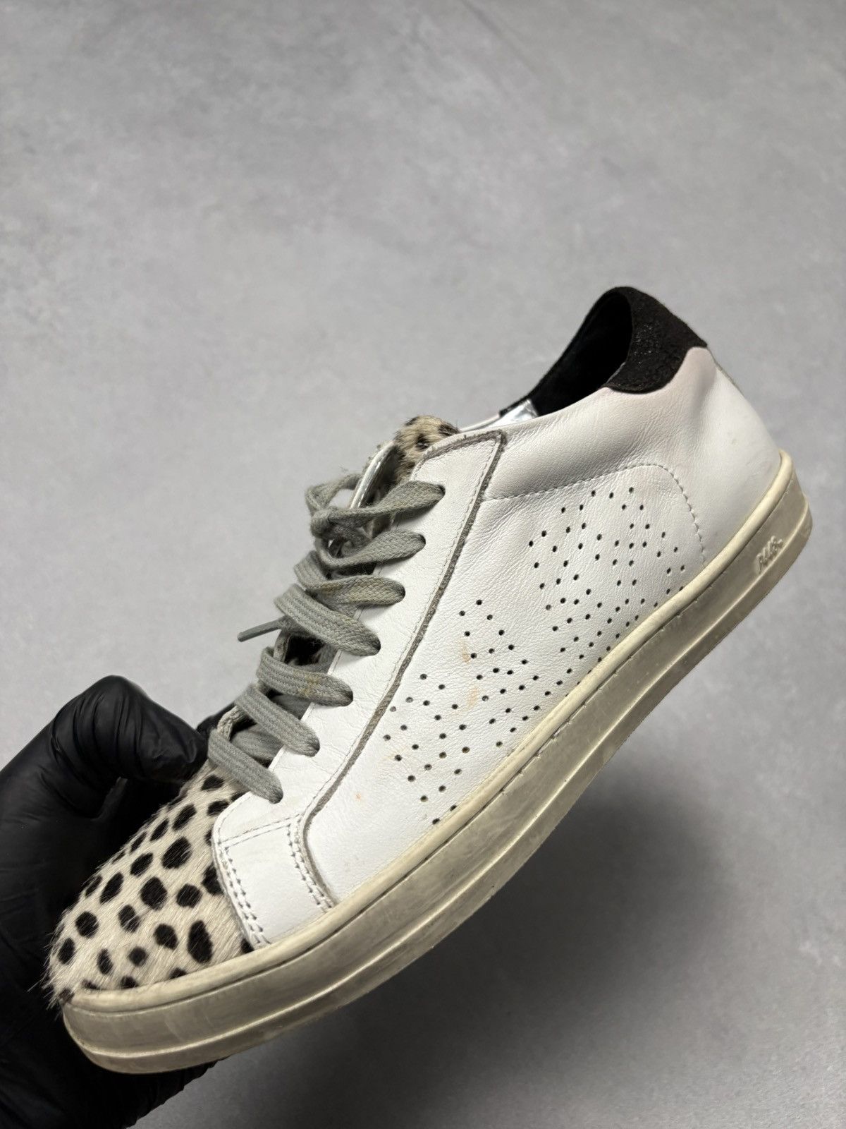 P448 P448 John White Leather Sneakers Leopard Pony Hair Toe 37 Size US 7 / IT 37 - 20 Thumbnail