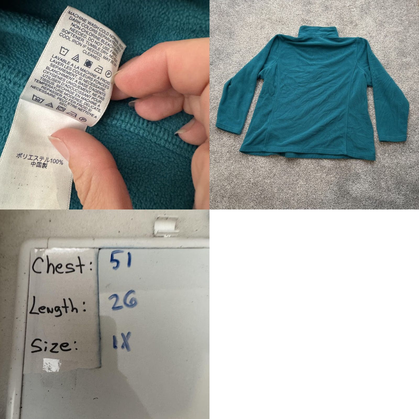 Lands' End VINTAGE: No — Lands' End Pullover Jacket 1X Plus 16W 18W Fleece Quarter Zip Warm Cozy Fall Women’s Plus Size Teal Size XL / US 12-14 / IT 48-50 - 8 Thumbnail